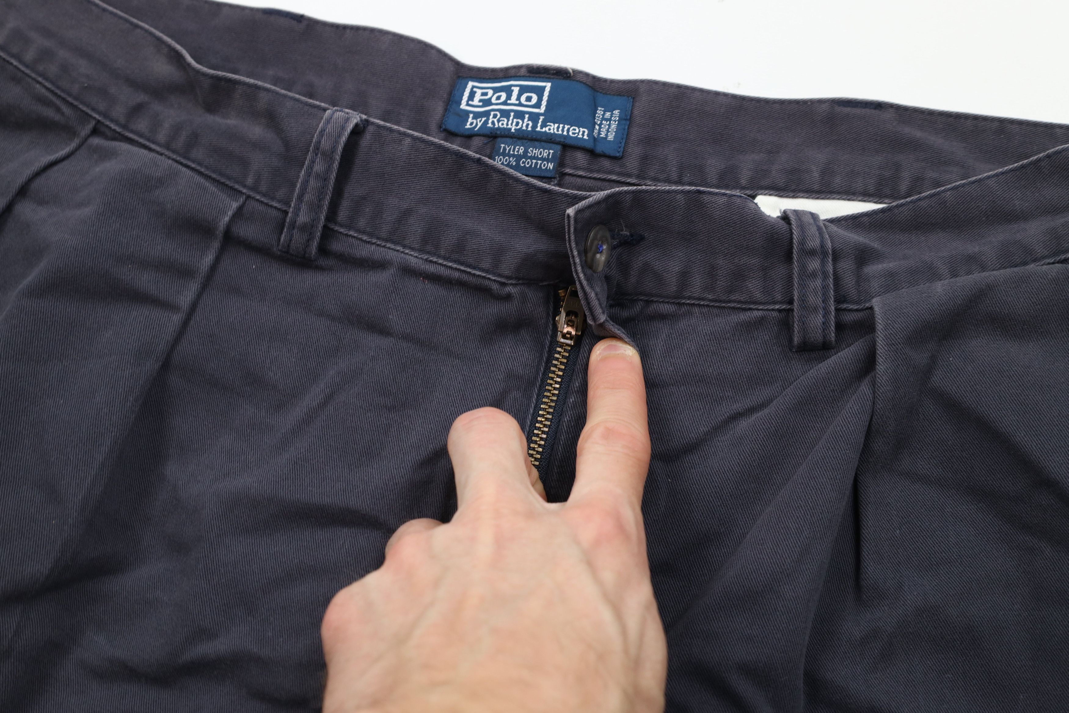 Ralph Lauren Vintage 90s Ralph Lauren Golf Chino Shorts Navy Blue Cotton Size US 36 / EU 52 - 7 Thumbnail
