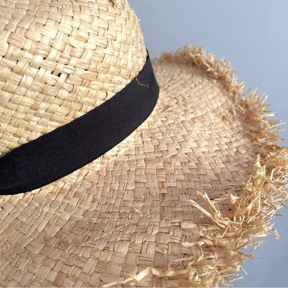 Forever 21 Straw Hat w/ Grosgrain Ribbon Chin Strap - One Size Size ONE SIZE - 5 Thumbnail