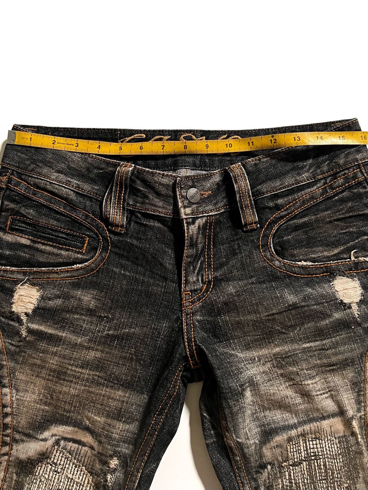 Japanese Brand Casva Distressed Flare Jeans Black Wash Y2K Japanese Brand Size US 32 / EU 48 - 18 Thumbnail