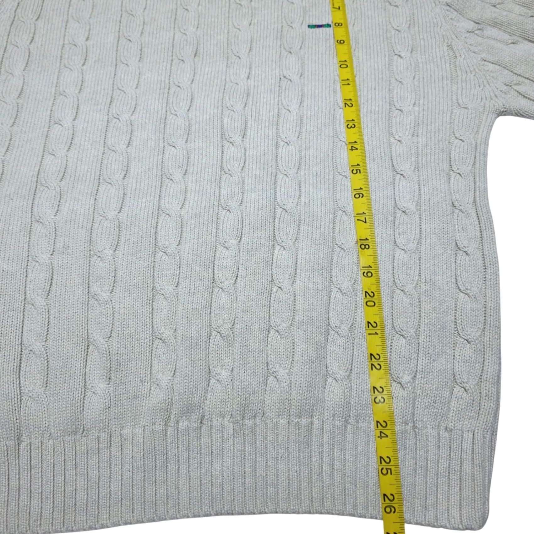 Alexander Julian VINTAGE Alexander Julian Colours Sweater Mens Large Cream Cable Knit 100% Cotton Pullover Knit Crew Neck Long Sleeve Size US L / EU 52-54 / 3 - 6 Thumbnail
