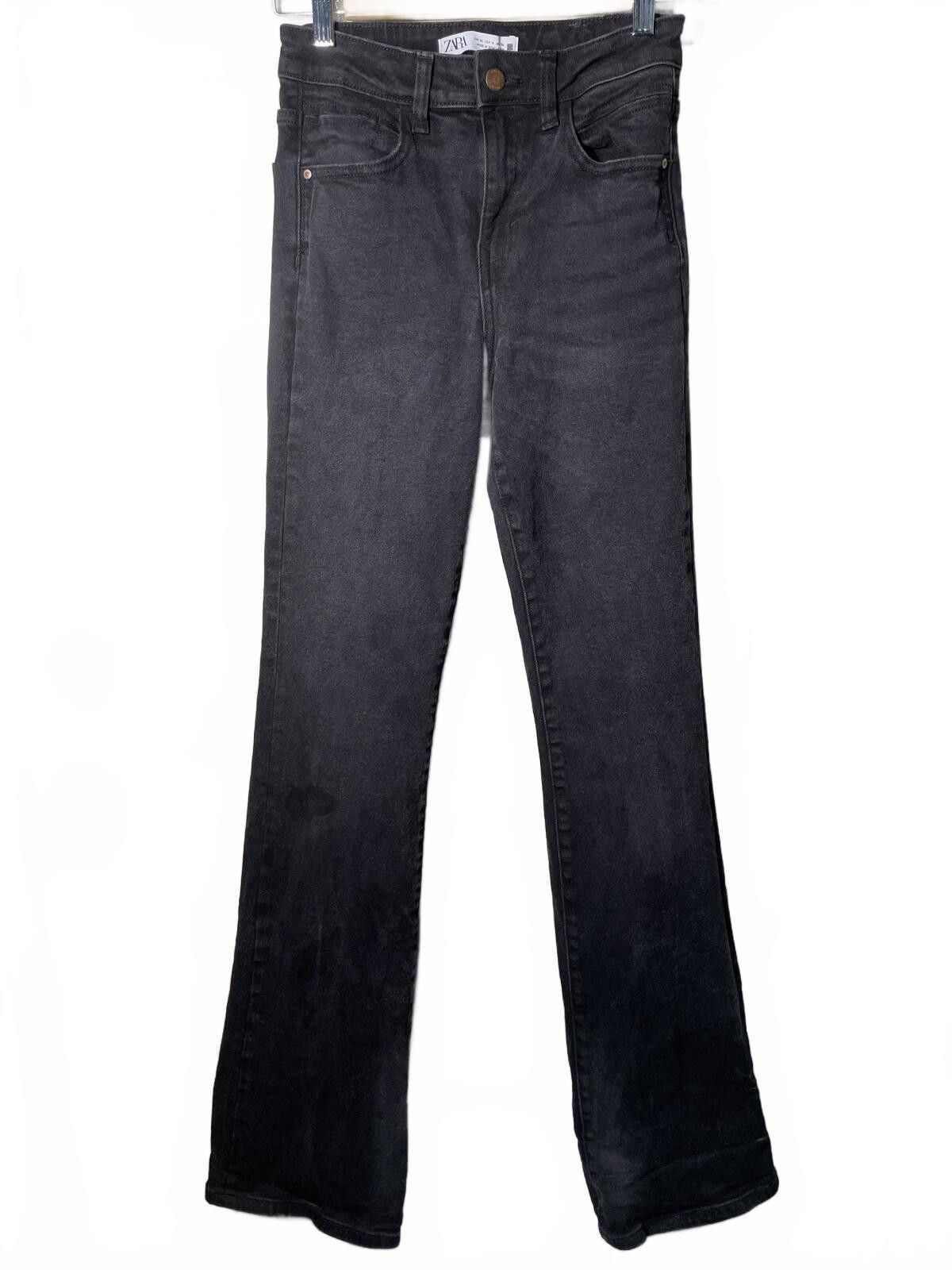 Zara Zara Flared Denim Jeans Women's Size 4 Black Grunge Boho Size 27" / US 4 / IT 40 - 1 Thumbnail