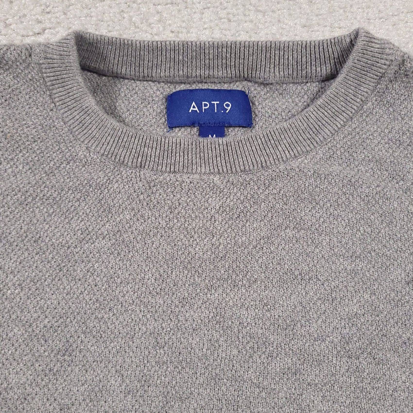 Apt. 9 APT 9 Sweater Women's Medium Grey Knit Long Sleeve Crew Neck Lightweight Casual Size M / US 6-8 / IT 42-44 - 3 Thumbnail