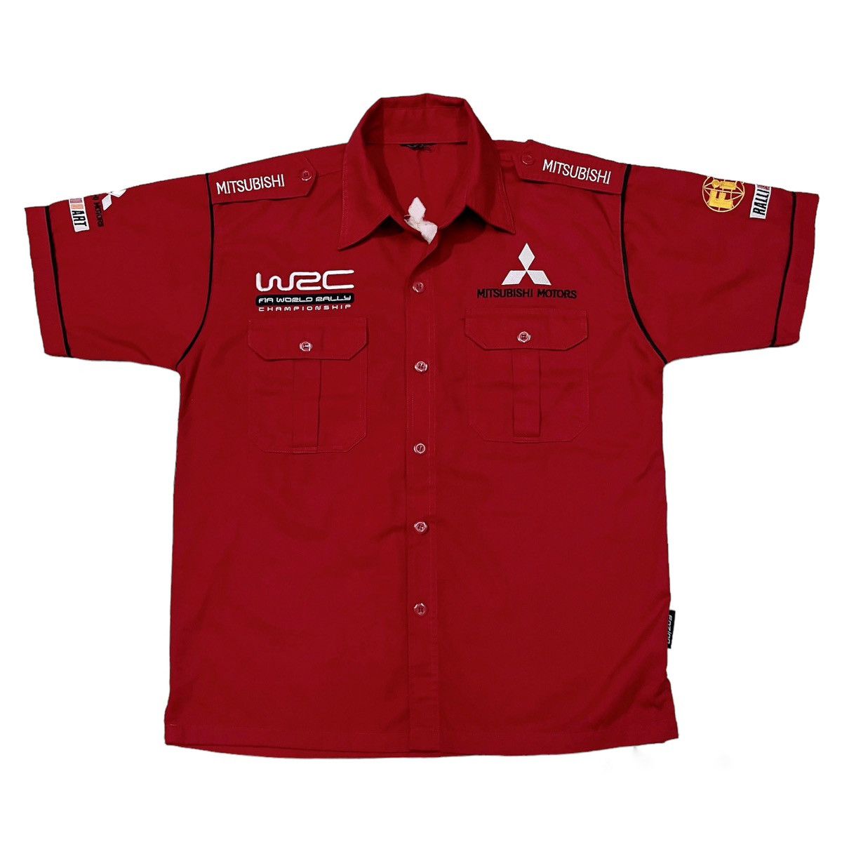 image of Vintage 90's Mitsubishi Nice Embroided Ralliart Design Racing in Red, Men's (Size Medium)