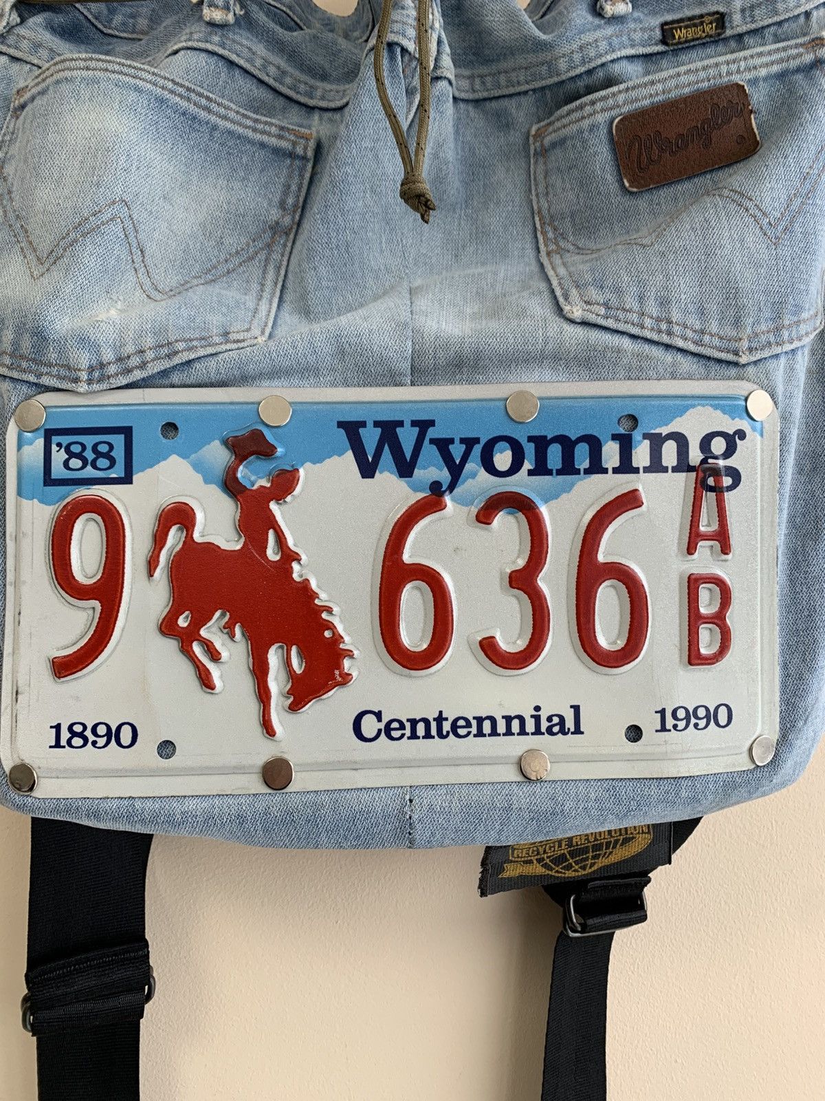 Wrangler Vintage Wrangler Backpack License Plate Recycle Revolution Size ONE SIZE - 2 Thumbnail