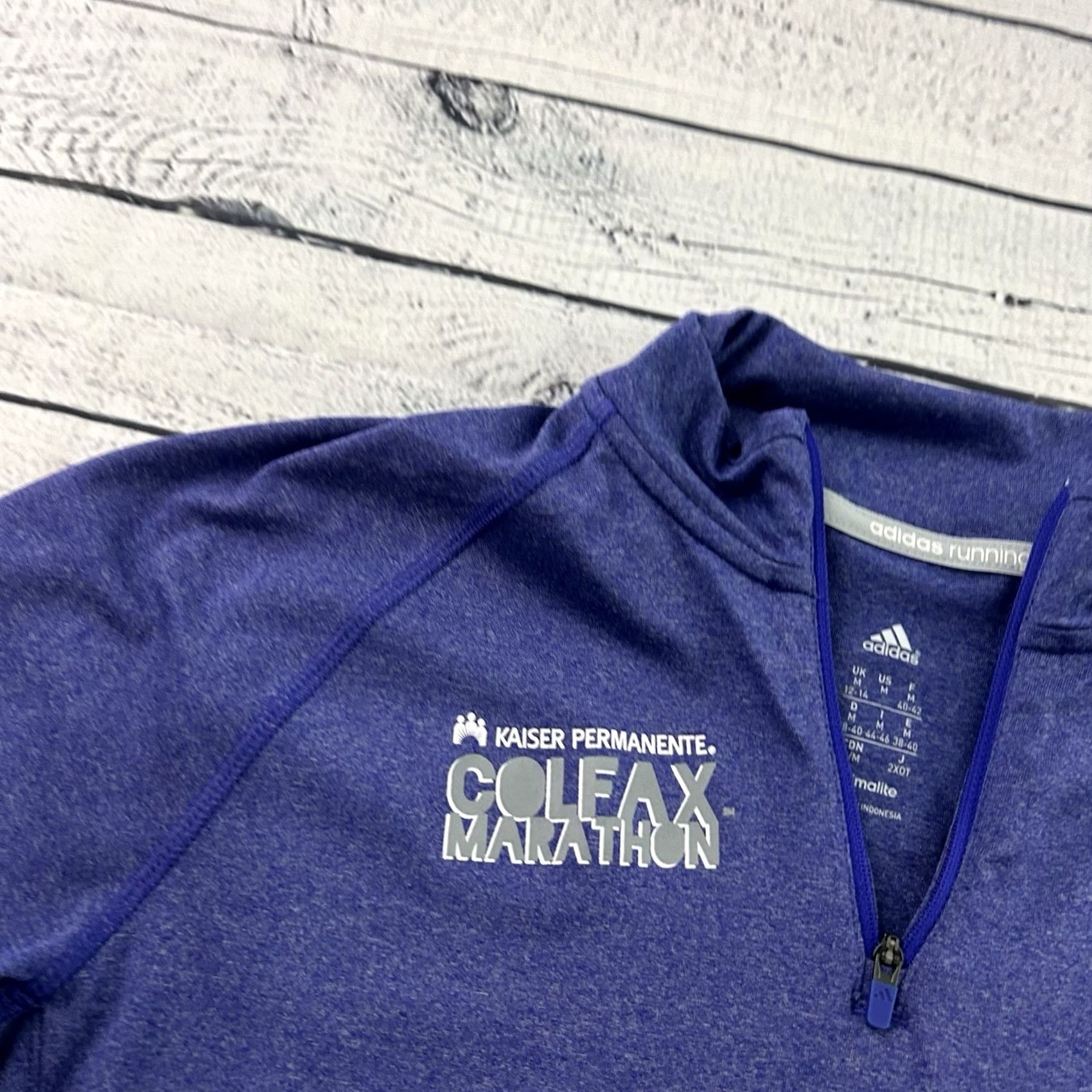 Adidas Adidas Colfax Marathon Long Sleeve 1/4 Zip Lightweight Jacket Women's Medium Purple Shirt Size M / US 6-8 / IT 42-44 - 2 Thumbnail