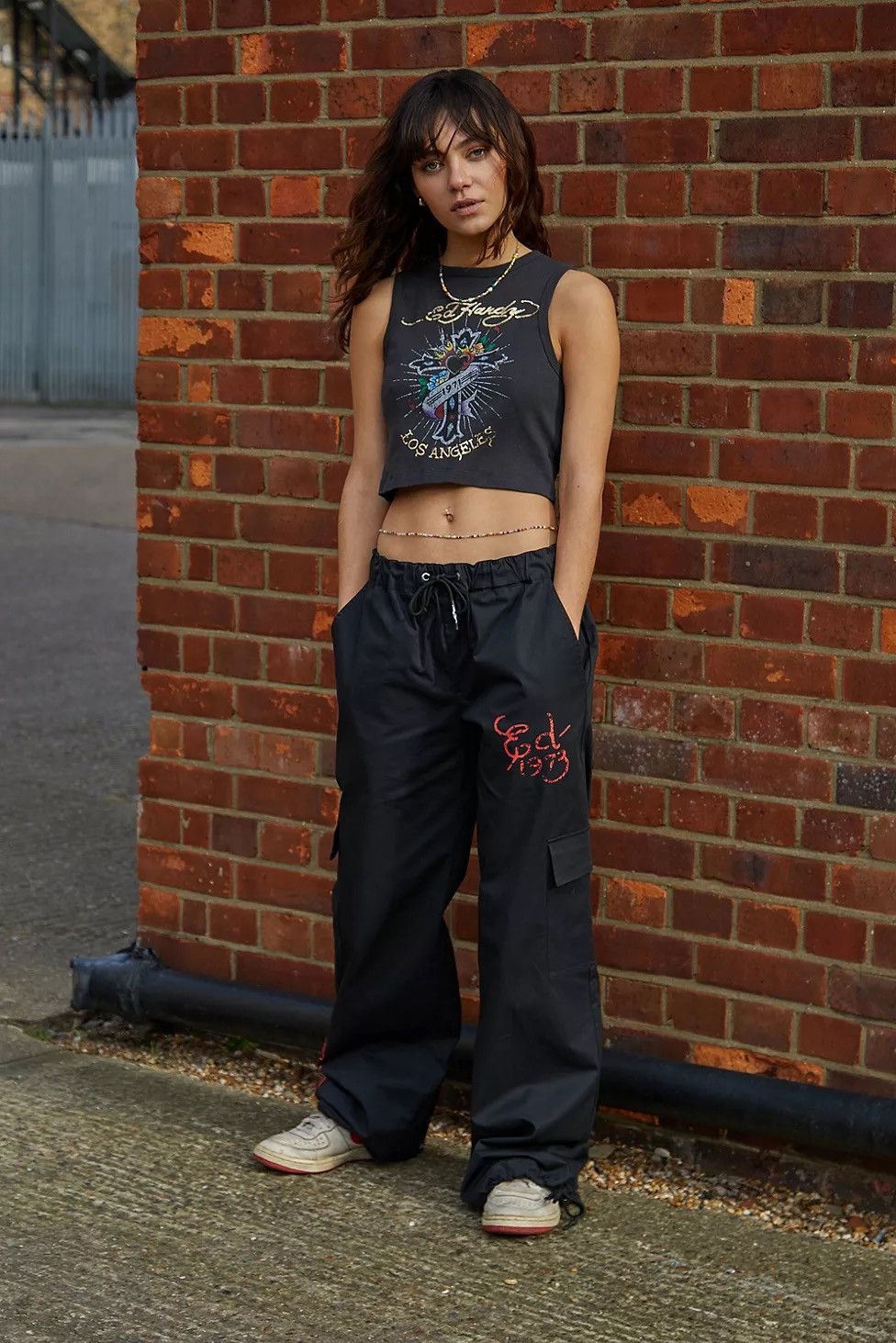 Ed Hardy Ed Hardy Urban Outfitters Cargo Pants Embroidered Cotton Size 28" / US 6 / IT 42 - 2 Thumbnail