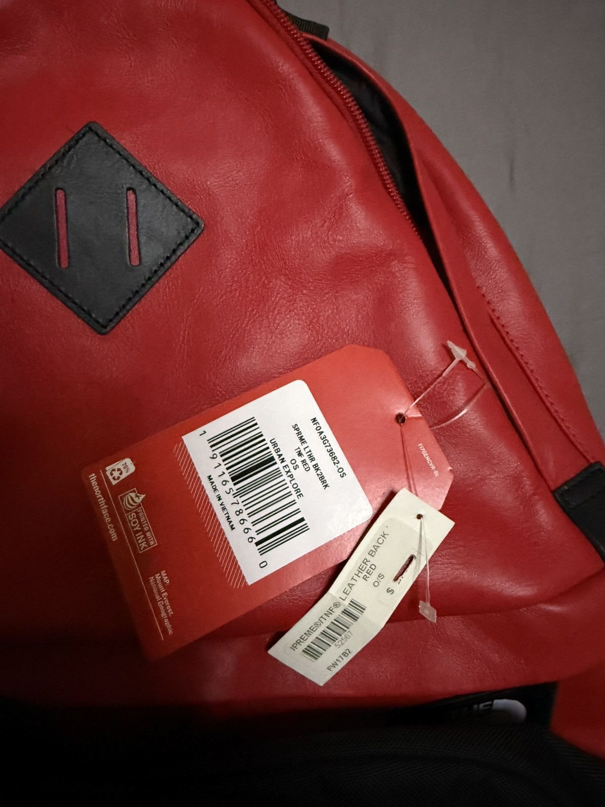 Supreme Supreme tnf the North face leather bag backpack red Size ONE SIZE - 2 Thumbnail