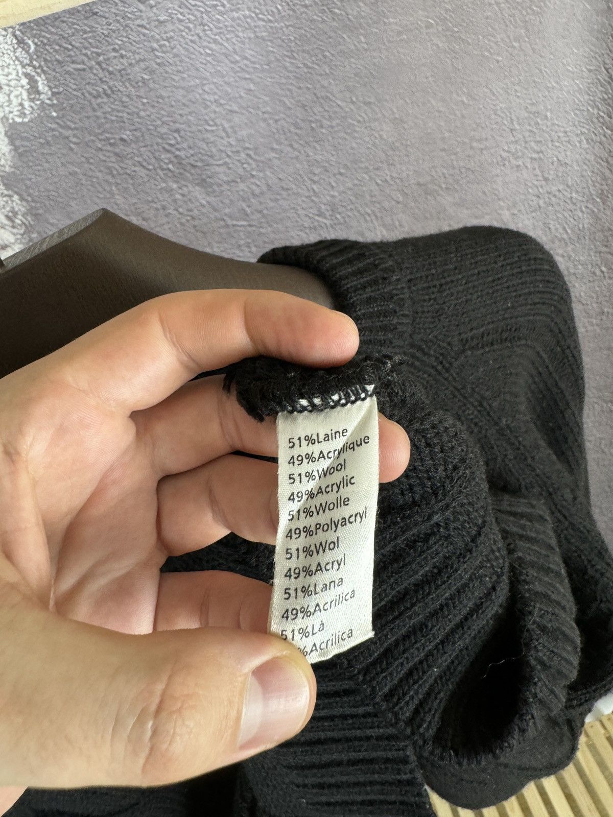 Lacoste Lacoste vintage 90s Black Wool cable knitted sweater Size US XL / EU 56 / 4 - 9 Thumbnail