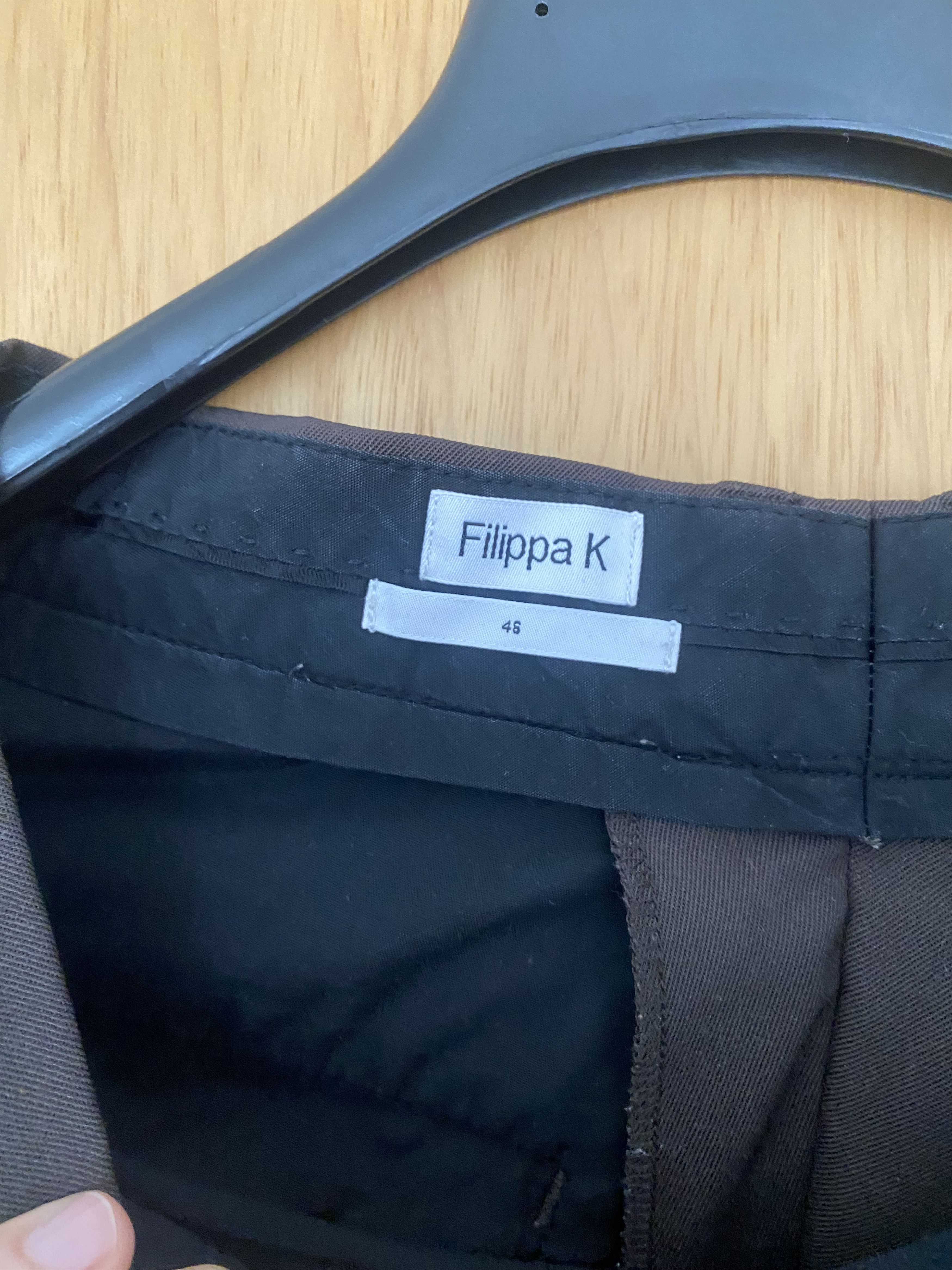 Filippa K Filippa K Justin Wool Trouser In Dark Oak, Size 46 Size 46R - 3 Thumbnail