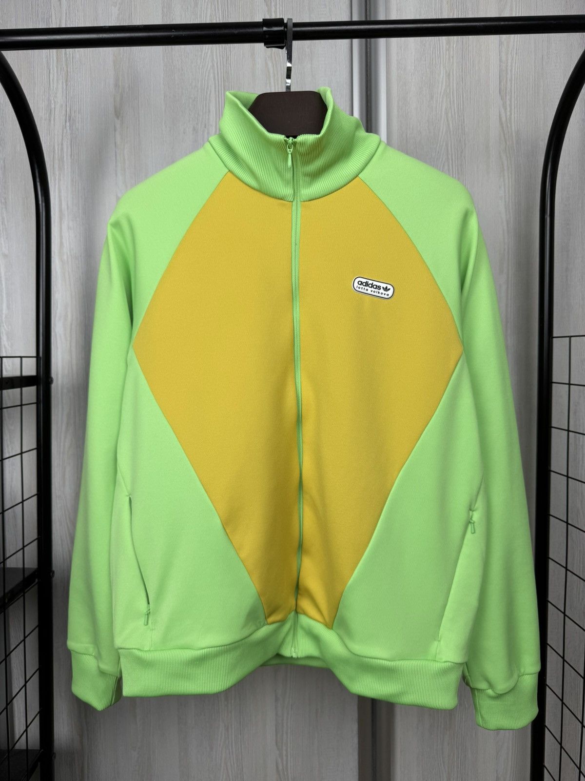 Adidas Adidas x Lotta Volkova Green Yellow Podium Track Top Jacket Size M / US 6-8 / IT 42-44 - 3 Thumbnail