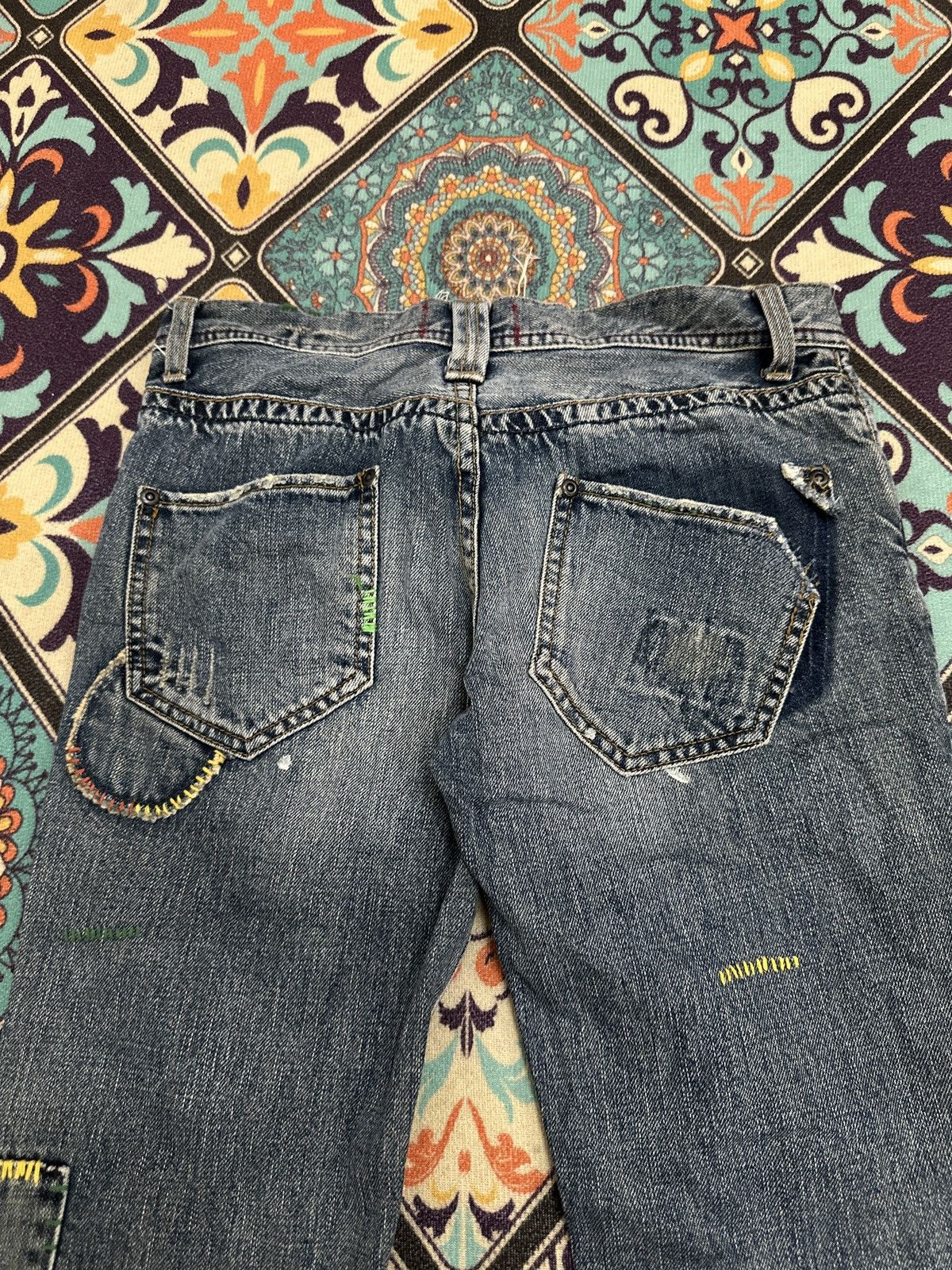Other Japanese A'r Flare Recontructed Patchwork Flared Denim Size US 29 - 7 Thumbnail