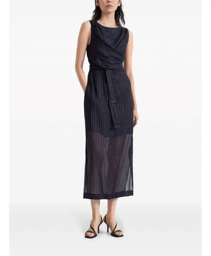 Brunello Cucinelli o1w1db10825 Dress in Open Blue Size XL / US 12-14 / IT 48-50 - 3 Thumbnail