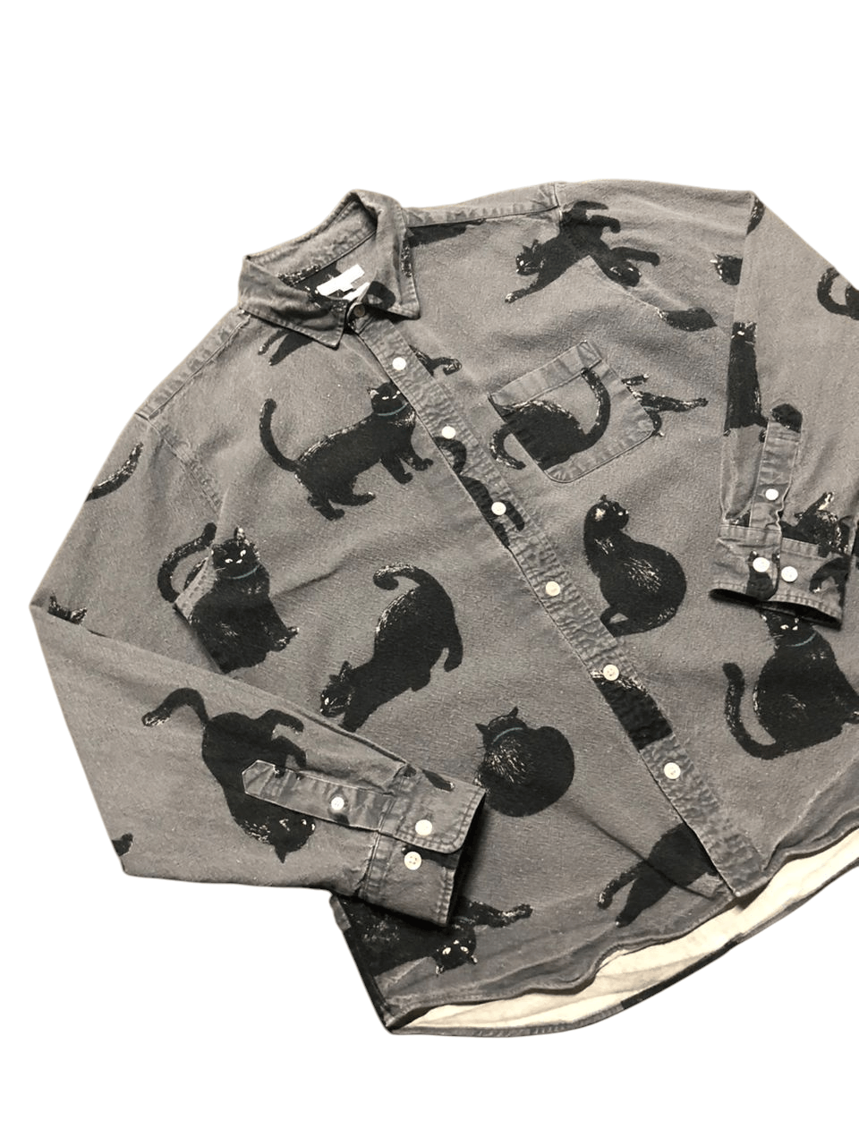 Japanese Brand Vintage CIAO Full Print Cat Long Sleeve Shirt Cropped Size US M / EU 48-50 / 2 - 4 Thumbnail