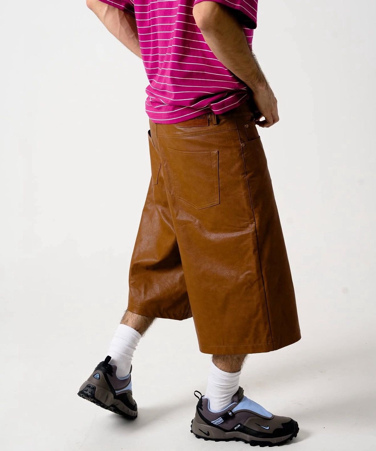 Other Hidden Season Brown Leather Shorts Size US 38 / EU 54 - 1 Thumbnail