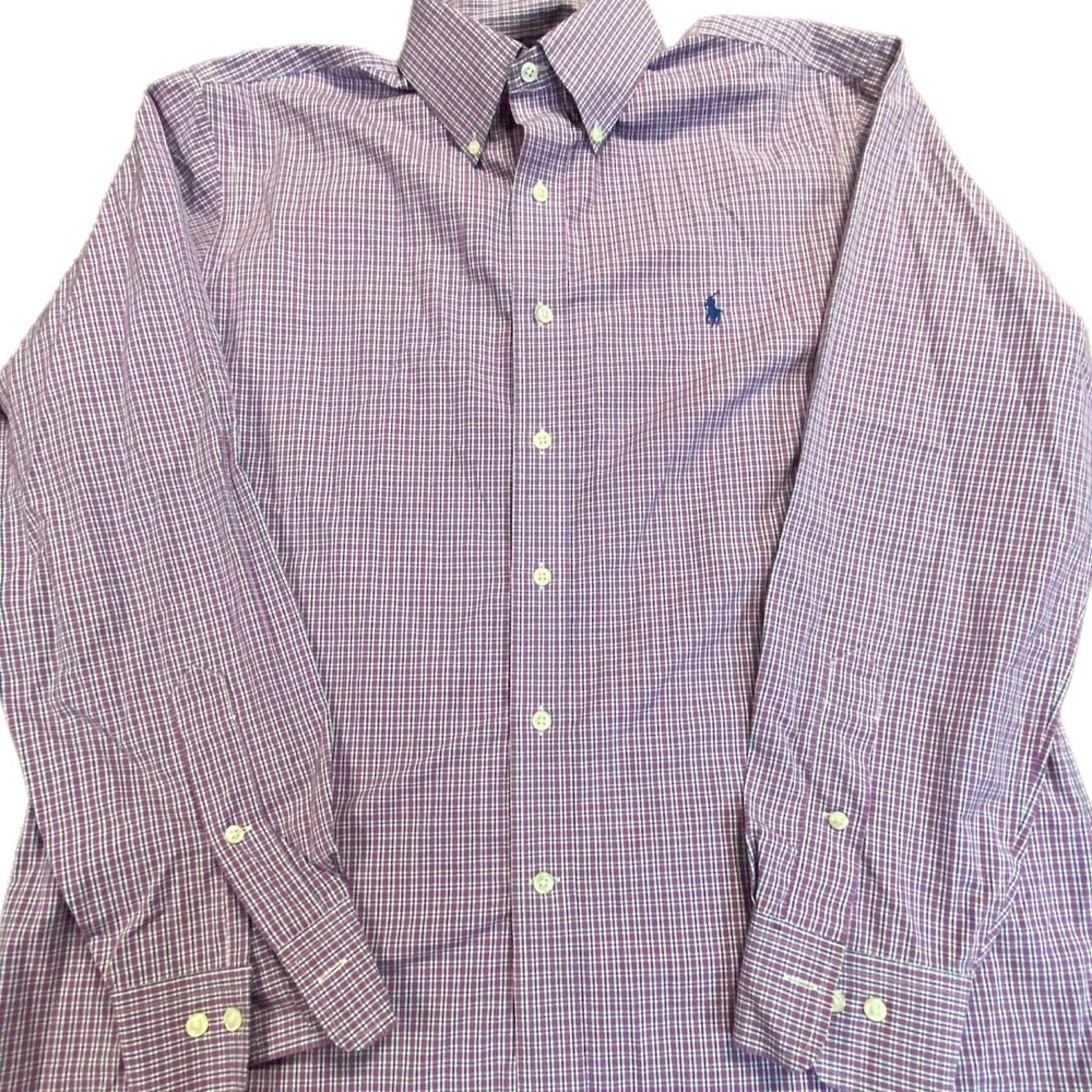 Polo Ralph Lauren Polo Ralph Lauren 16.5x 34/35 Purple Plaid Long Sleeve Shirt Size US L / EU 52-54 / 3 - 1 Thumbnail