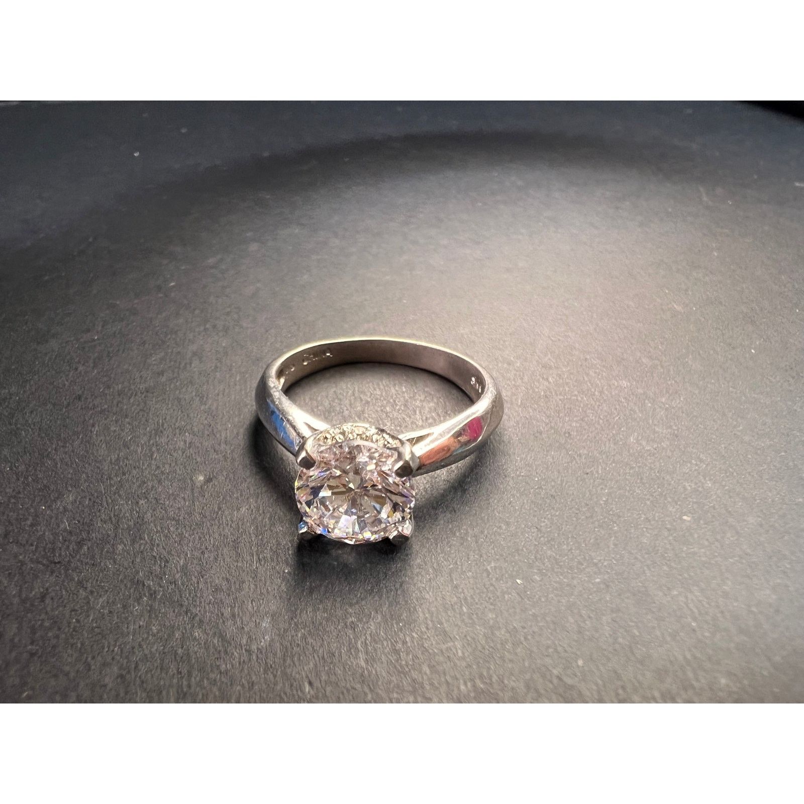 Other Vintage CZ solitaire sterling silver ring size 7 Size ONE SIZE - 2 Thumbnail