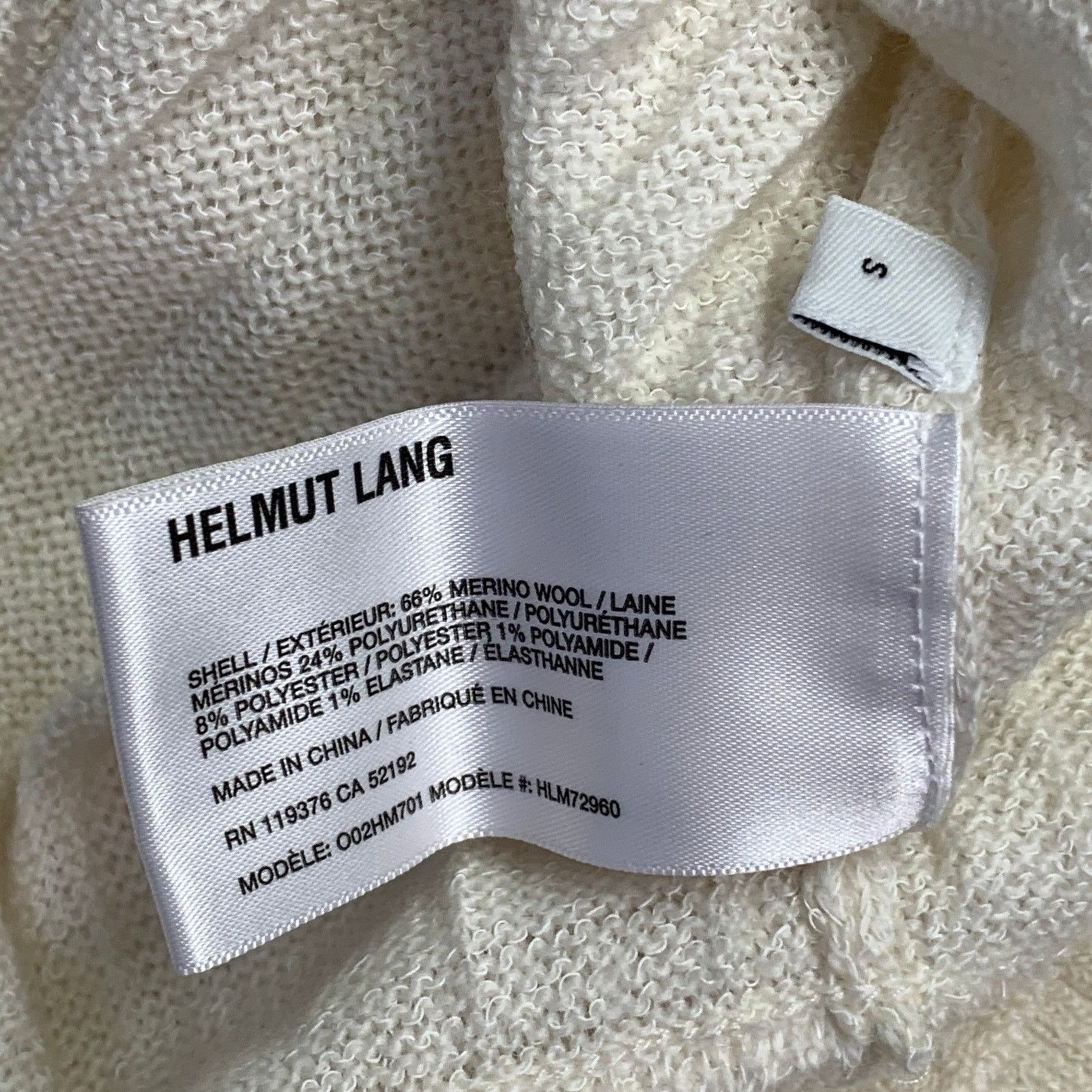 Helmut Lang Cream Ivory Knit Merino Wool Crushed Short Sleeve T-shirt Size US S / EU 44-46 / 1 - 6 Thumbnail