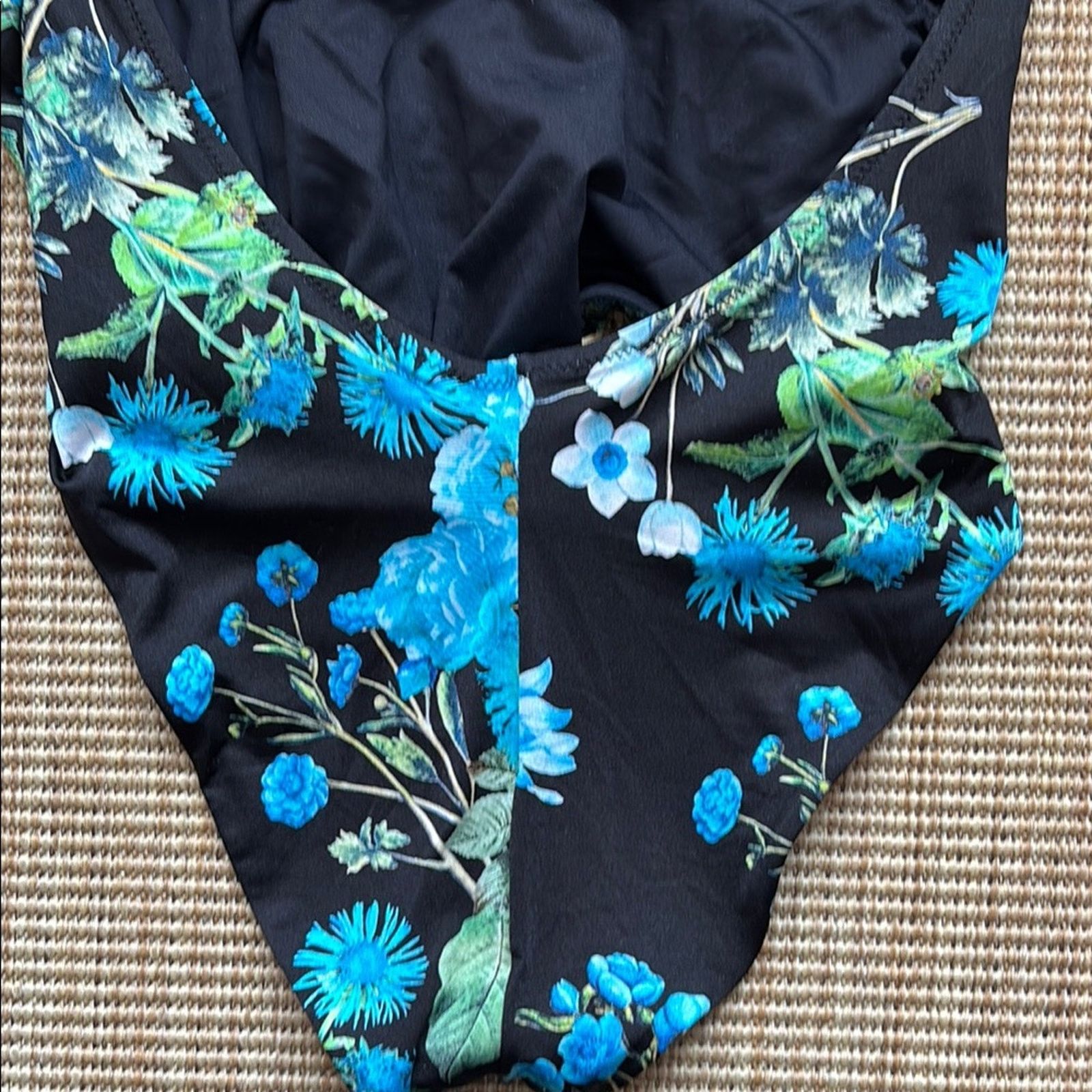 Blumarine NWT Blumarine Black and Blue One Piece Swimsuit Floral L Size ONE SIZE - 11 Thumbnail