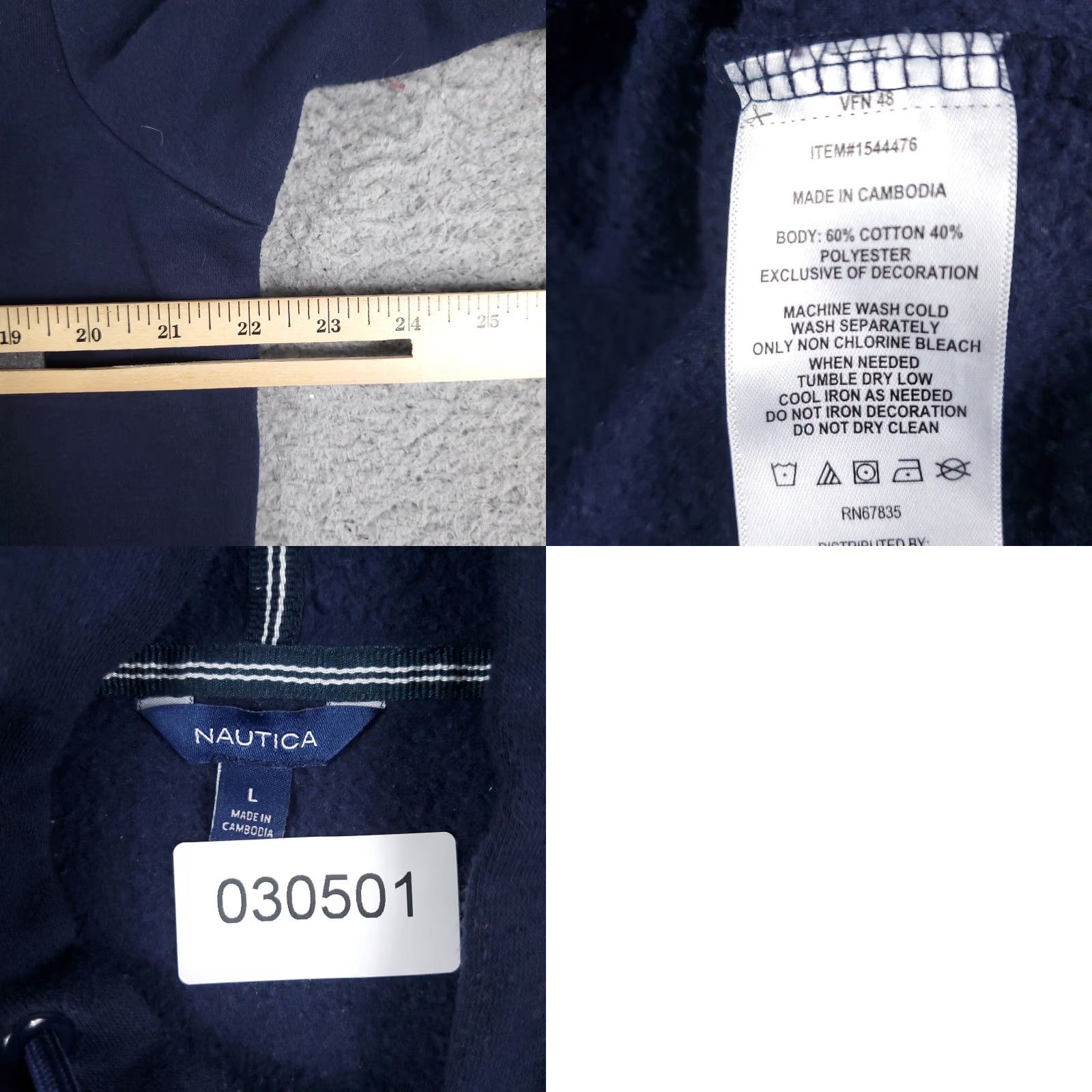 Nautica Nautica Sweater Womens Size Large Blue Pullover Hoodie Sweatshirt Ladies Size L / US 10 / IT 46 - 8 Thumbnail