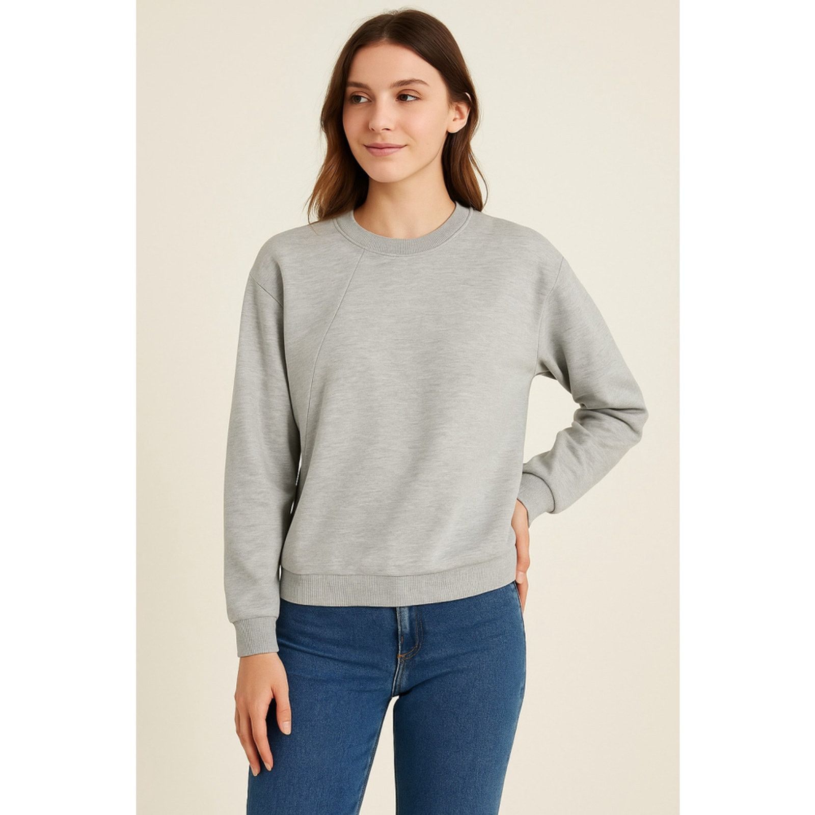 Shein SHEIN Crewneck Sweatshirt Minimalist Cozy Gray S Size S / US 4 / IT 40 - 1 Thumbnail