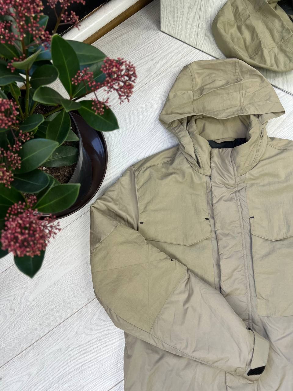 Nike Nike Blank Logo Beige Jacket Parkas Size US S / EU 44-46 / 1 - 3 Thumbnail
