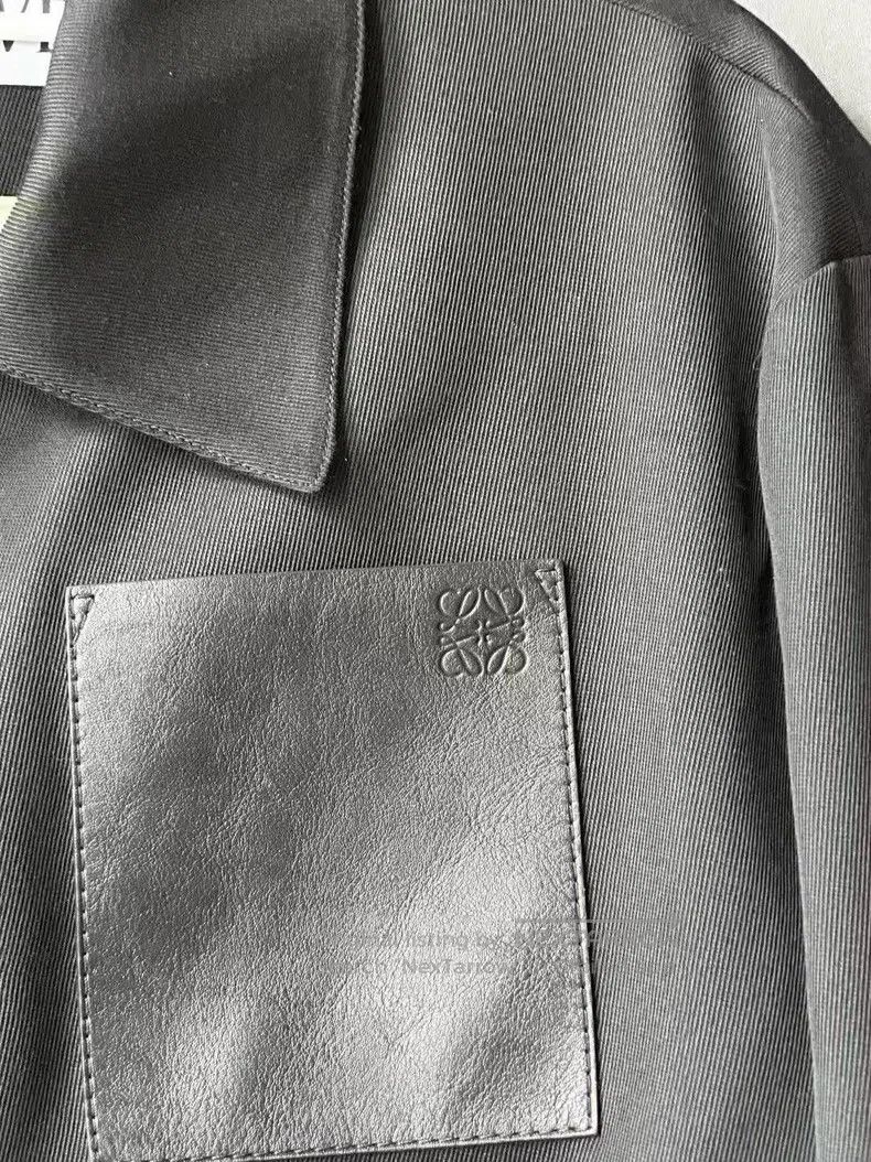 Loewe Loewe Black leather tag wool work jacket Size US S / EU 44-46 / 1 - 3 Thumbnail