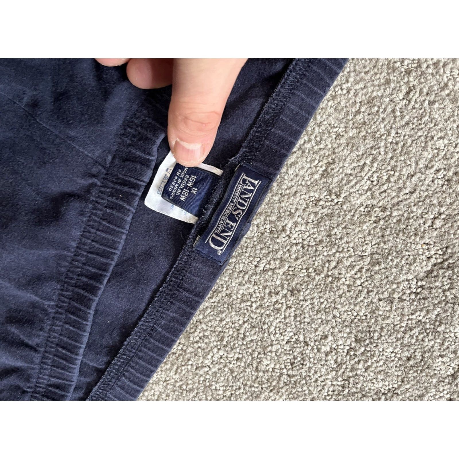 Lands' End Lands End Pants Womens 1X Wide-Leg Navy Knit Pockets Pull On Size 40" / US 18 - 5 Thumbnail