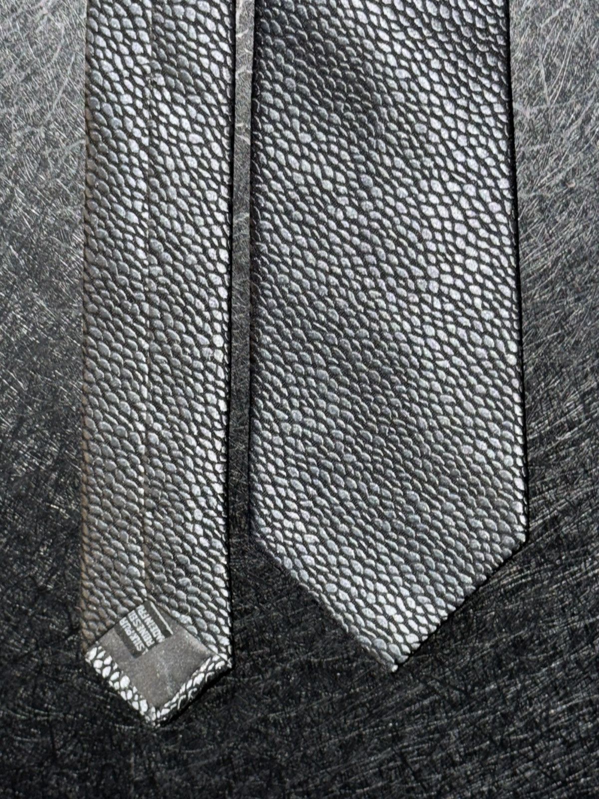 Lanvin Lanvin Silk Satin Pebble Patterned Tie Size ONE SIZE - 1 Thumbnail