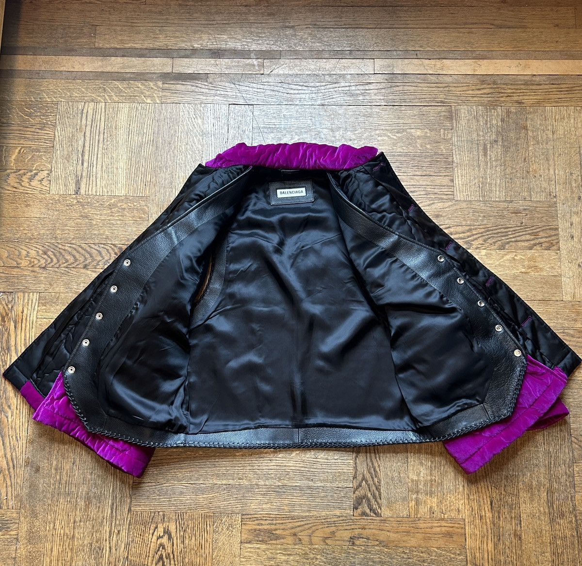 Balenciaga Runway SS18 Hybrid Fringe Leather Vest/Quilted Velvet Jacket Size US M / EU 48-50 / 2 - 9 Thumbnail