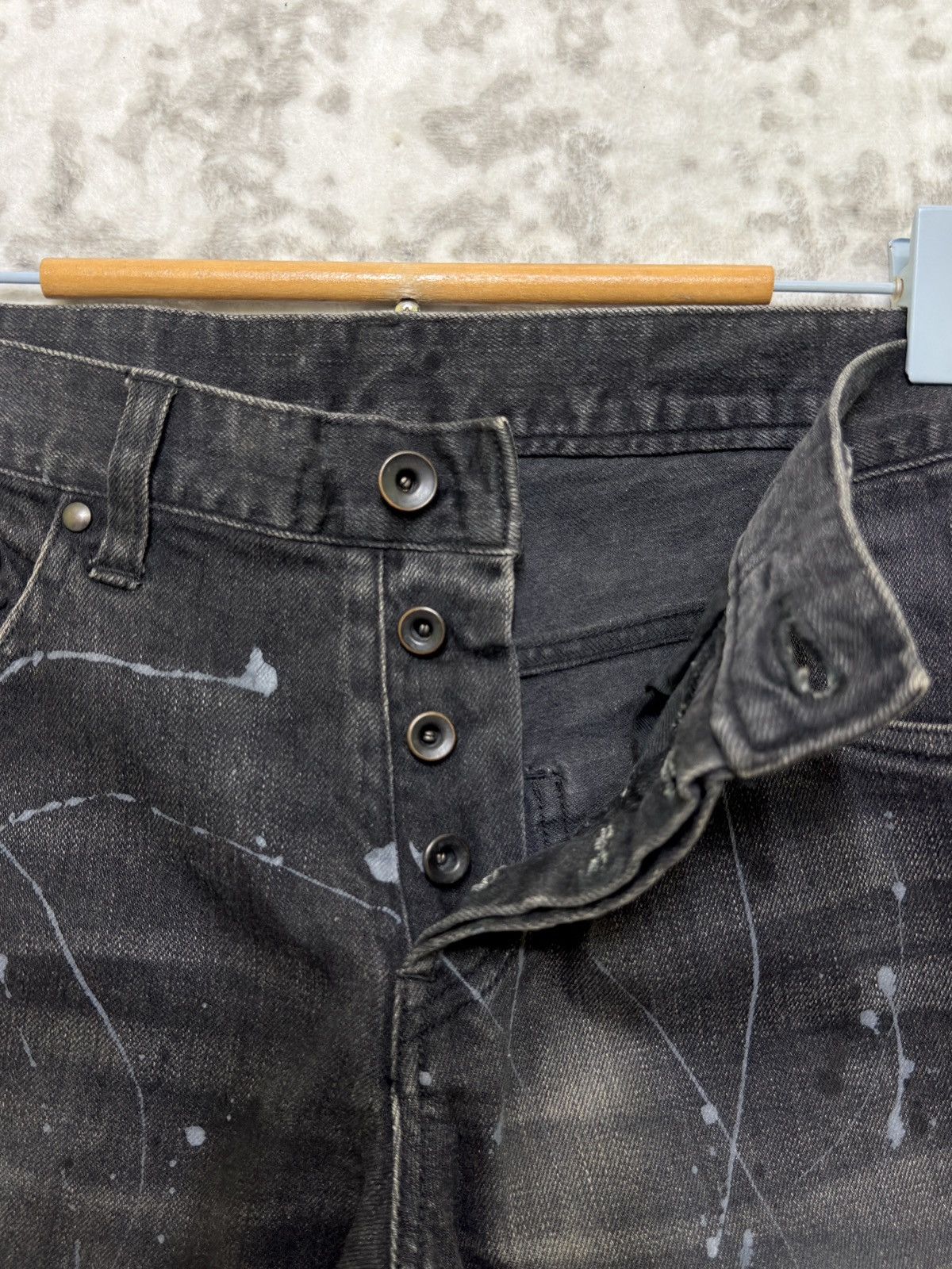 Shellac Vintage SHELLAC Paint Splashed Slim Fit Button Denim Jeans Size US 30 / EU 46 - 8 Thumbnail