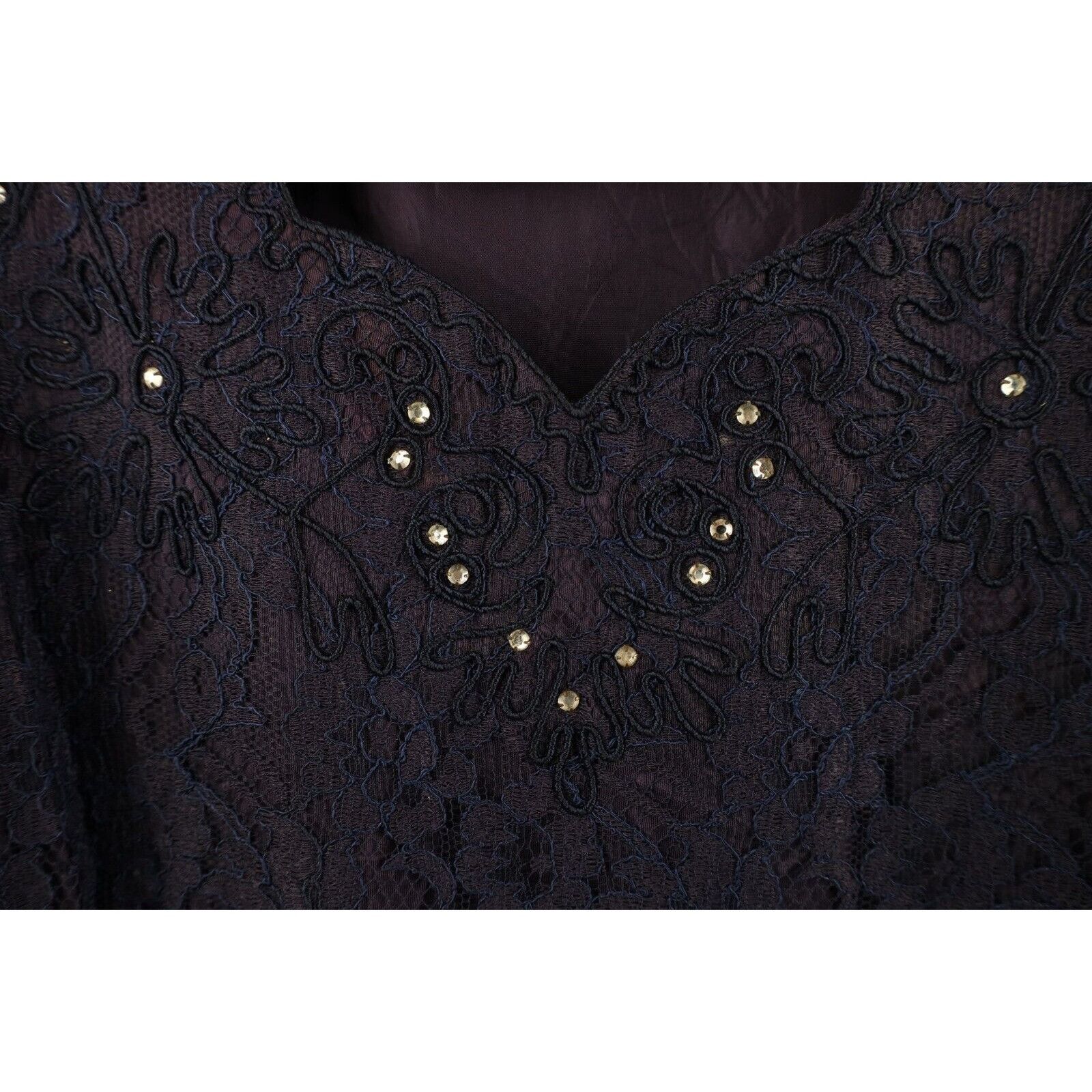 Vintage Vintage 60s 70s Rockabilly Distressed Jeweled Floral Dress Size XL / US 12-14 / IT 48-50 - 6 Thumbnail