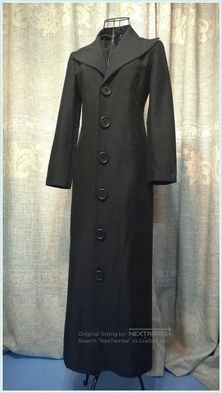 Yohji Yamamoto Yohji Yamamoto Black and white striped extra long wool bla Size S / US 4 / IT 40 - 2 Thumbnail