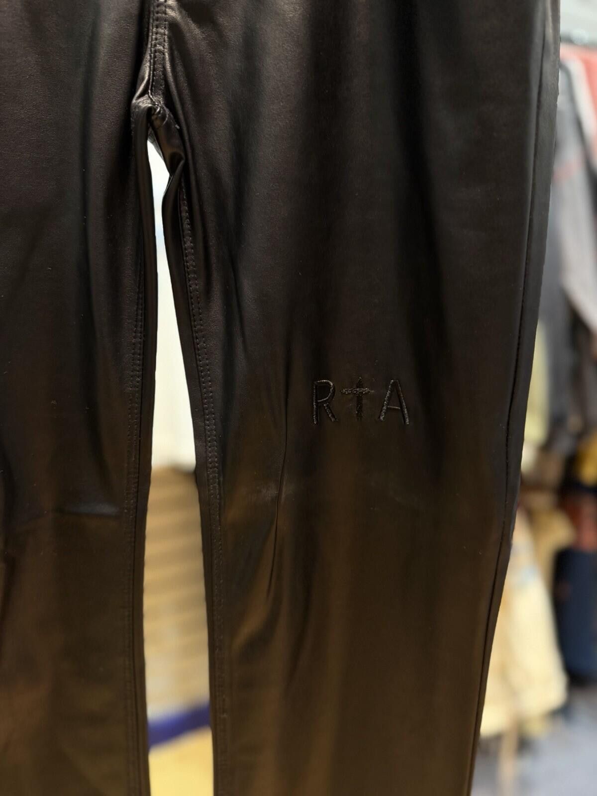 Rta RTA Black Leather Men's Straight Leg Casual Pants Size 31 Size US 31 - 6 Thumbnail