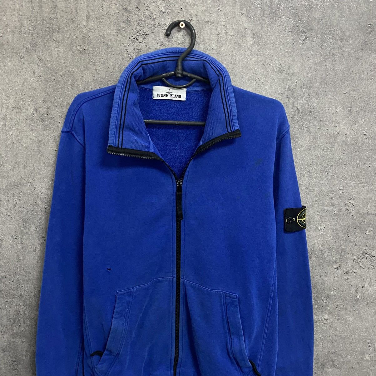 Stone Island 00s Vintage Stone Island Zip Hoodie Full Zip Blue Size US L / EU 52-54 / 3 - 4 Thumbnail
