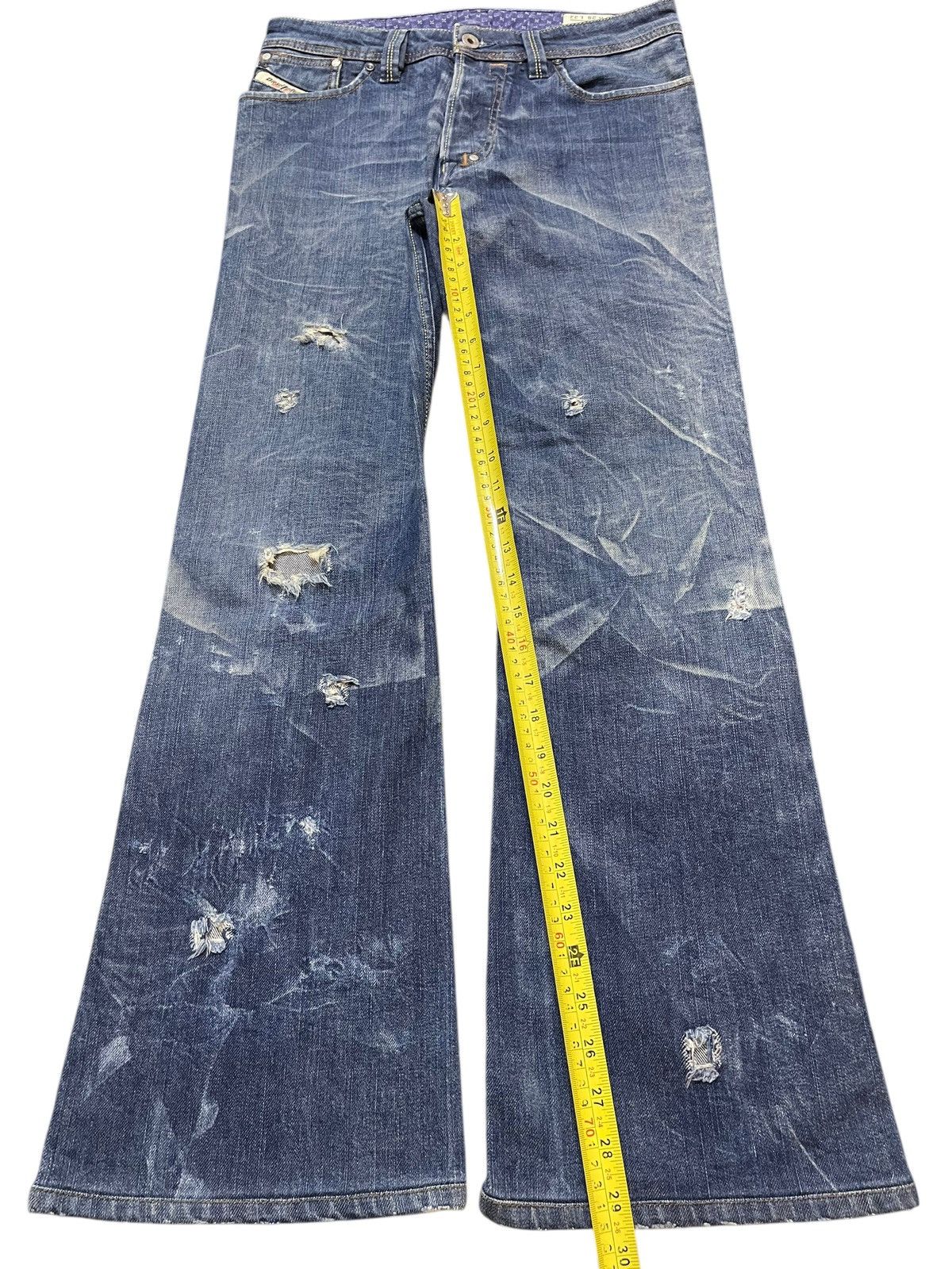 Diesel Vintage Diesel Industry Faded Wash Distress Wide Leg Jeans Size US 30 / EU 46 - 13 Thumbnail
