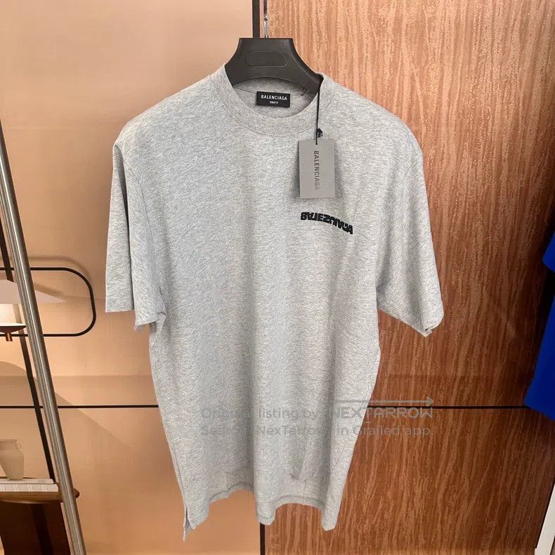 Balenciaga Balenciaga Gray Embroidered Inverted Logo Short Sleeve Size US M / EU 48-50 / 2 - 1 Thumbnail