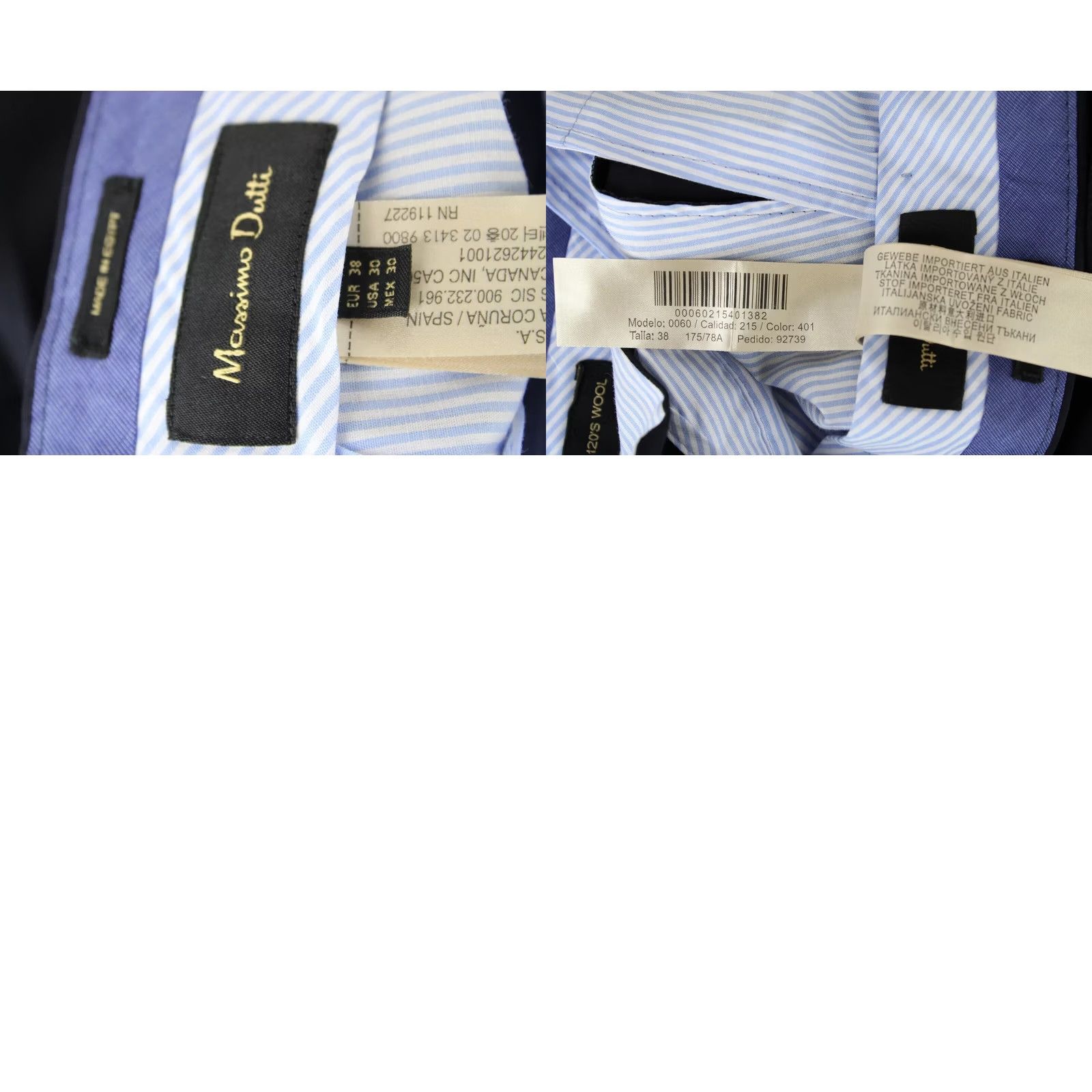 Massimo Dutti Massimo Dutti Trousers Men US 30 Wool Pinstripe Pleated Super 120's Formal Blue 34in Inseam Mens Size US 30 / EU 46 - 8 Thumbnail
