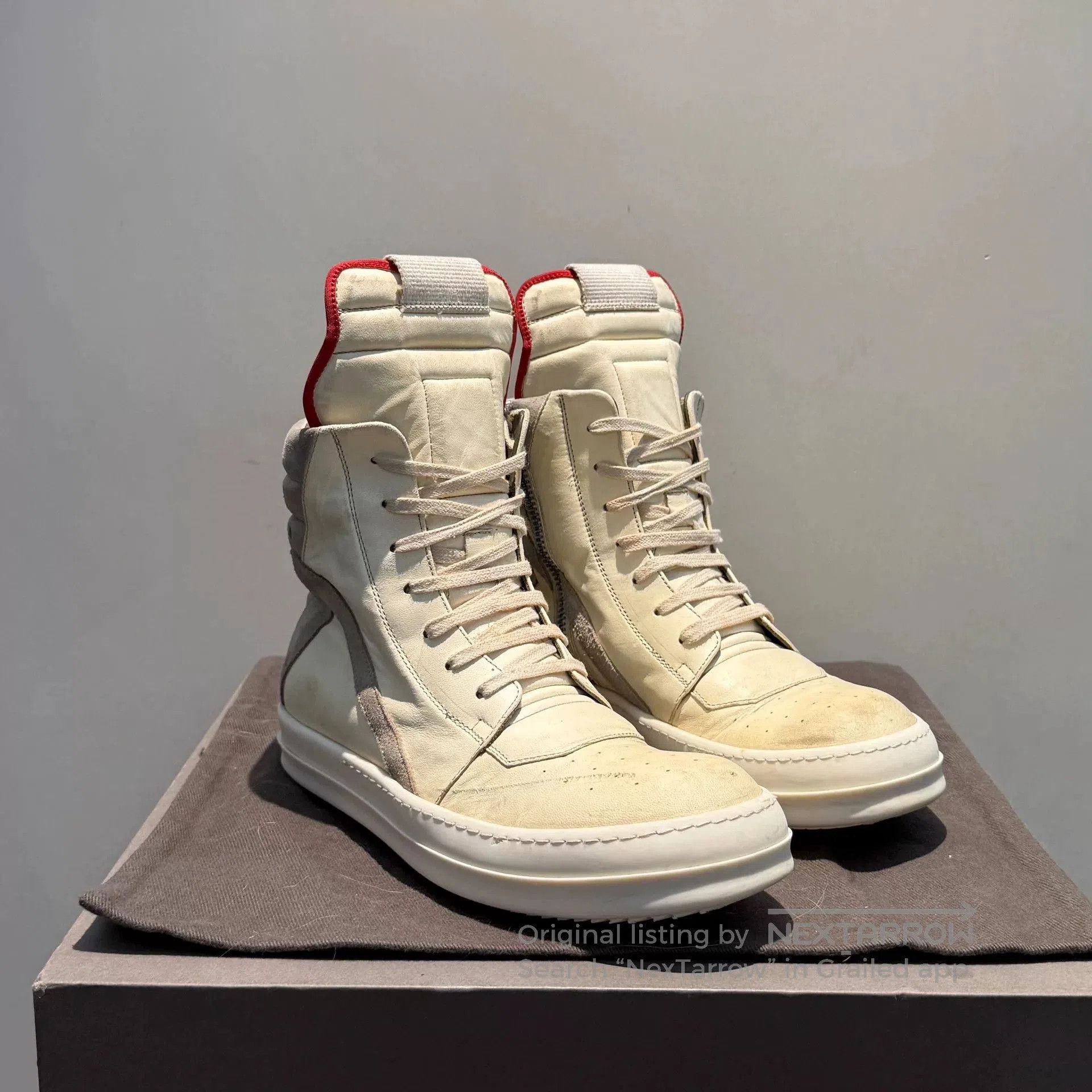 Rick Owens rick owens geobasket rare color leather sneakers. Size US 7.5 / EU 40-41 - 3 Thumbnail