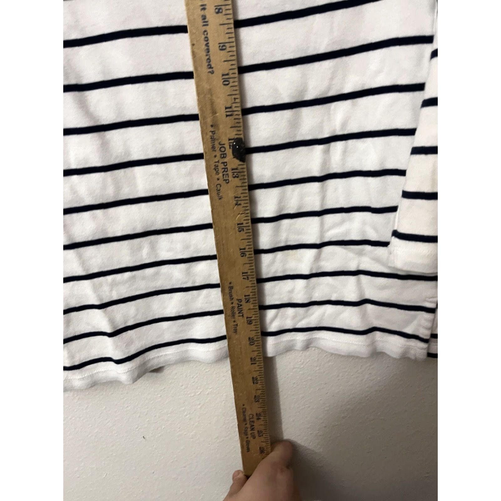 Nautica Nautica Small White Navy Striped 3/4 Sleeve w/ Button Accents on Shoulder Size S / US 4 / IT 40 - 4 Thumbnail