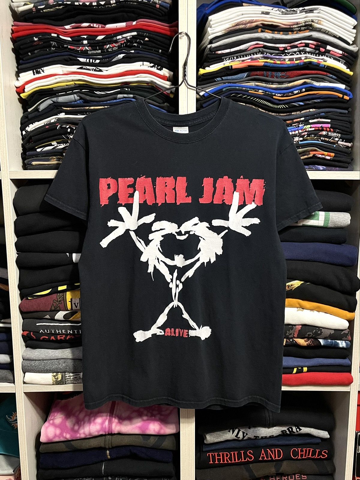 Band Tees Vintage 00s Pearl Jam Alive Stickman Rock Band T-Shirt Size US M / EU 48-50 / 2 - 11 Thumbnail