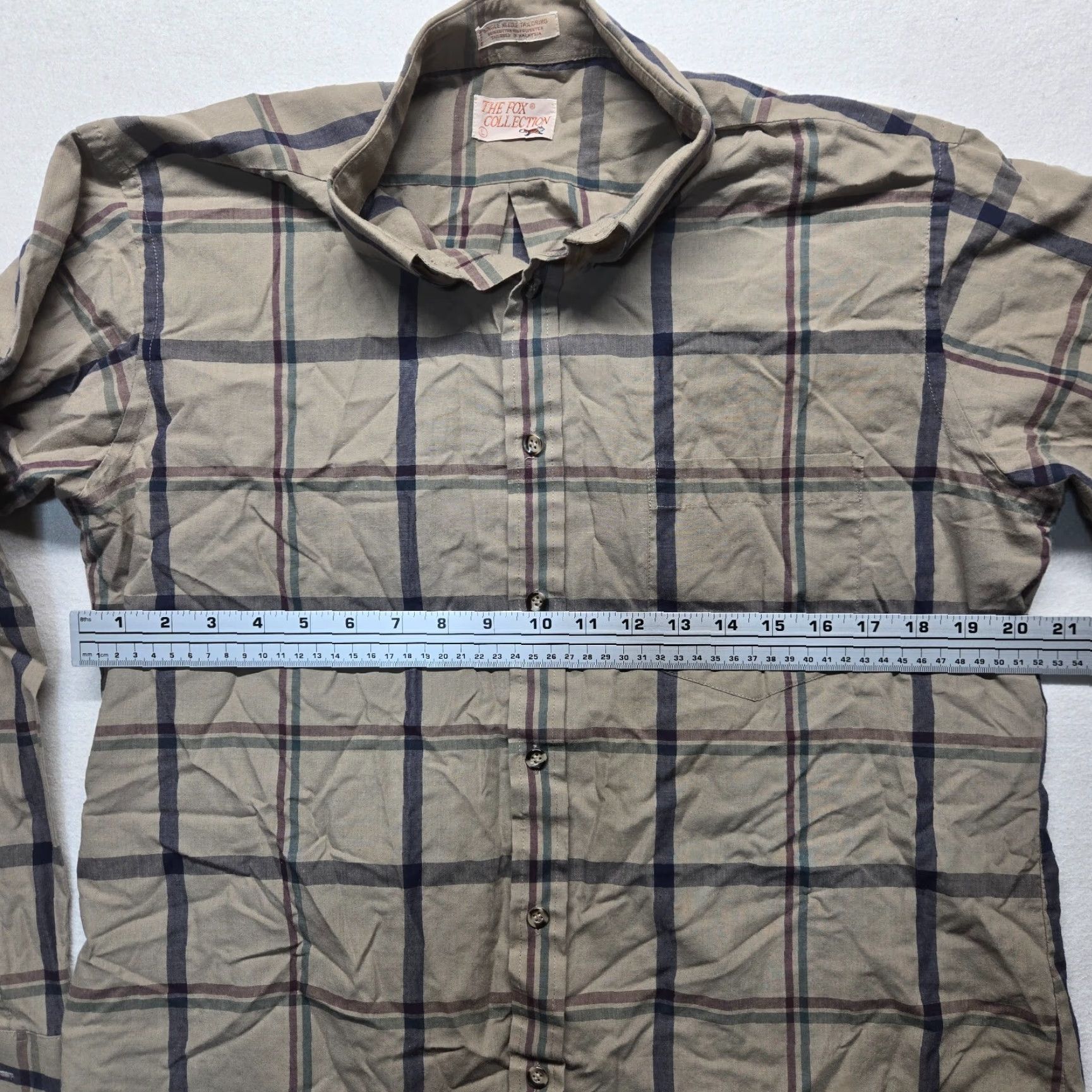 Vintage VINTAGE The Fox Collection Shirt Long Sleeve Men L Large Brown Check Checkered Button Up Size US L / EU 52-54 / 3 - 4 Thumbnail
