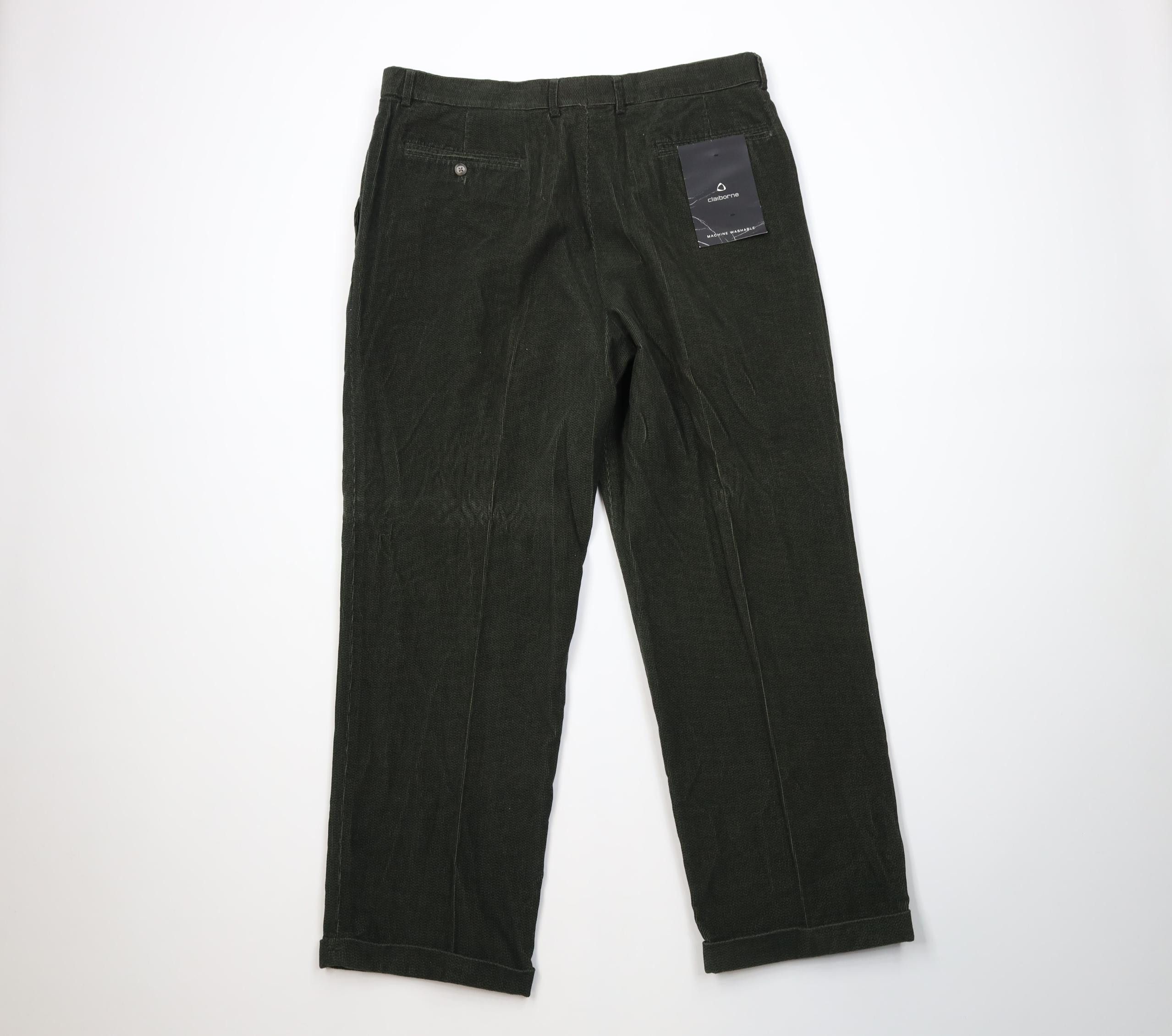 Vintage Deadstock Vintage 90s Streetwear Wide Leg Chino Pants Green Size US 38 / EU 54 - 8 Thumbnail