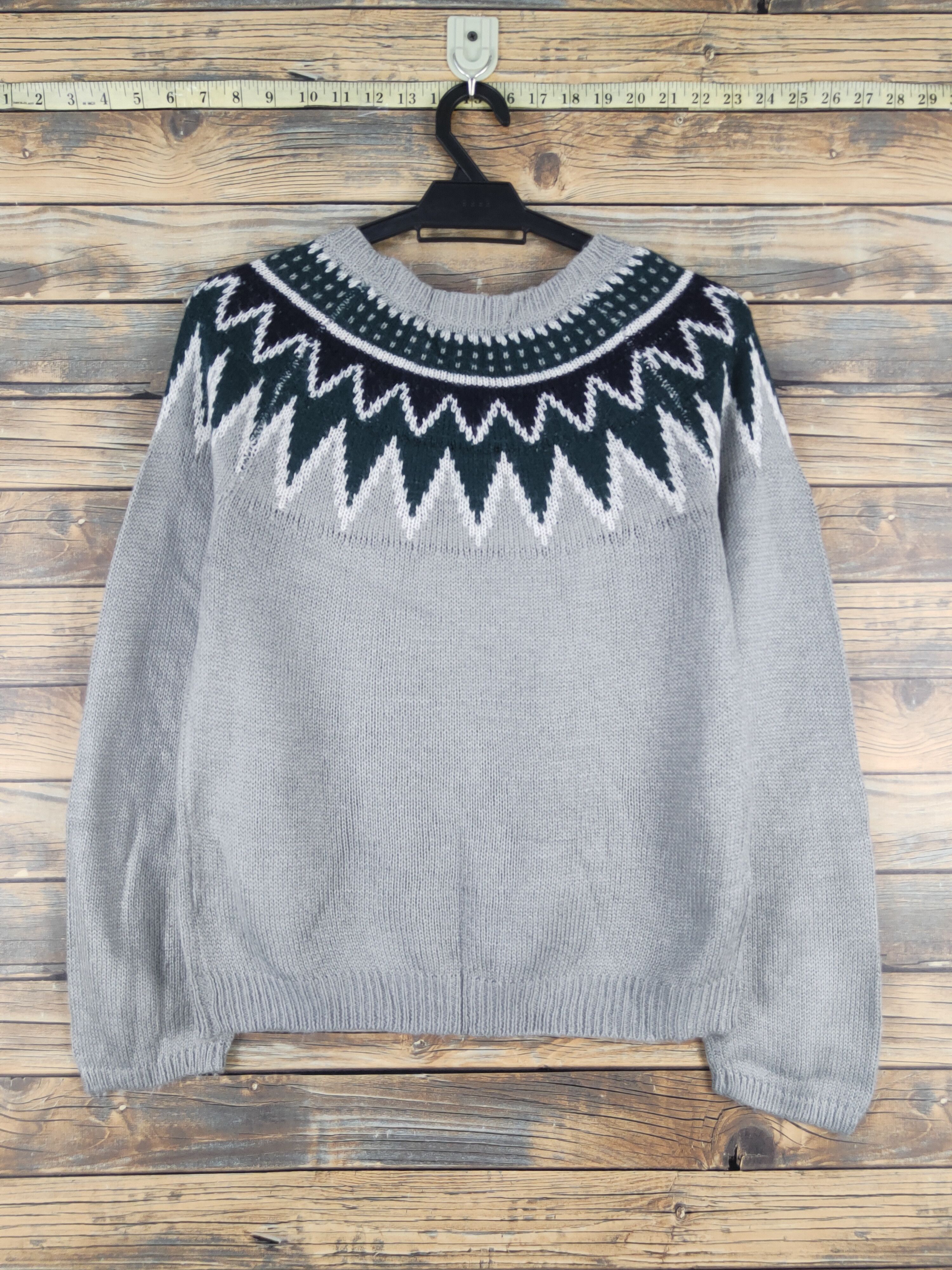 Vintage Retro Girl Gray Knitwear Sweatshirts #W1232 Size M / US 6-8 / IT 42-44 - 7 Thumbnail