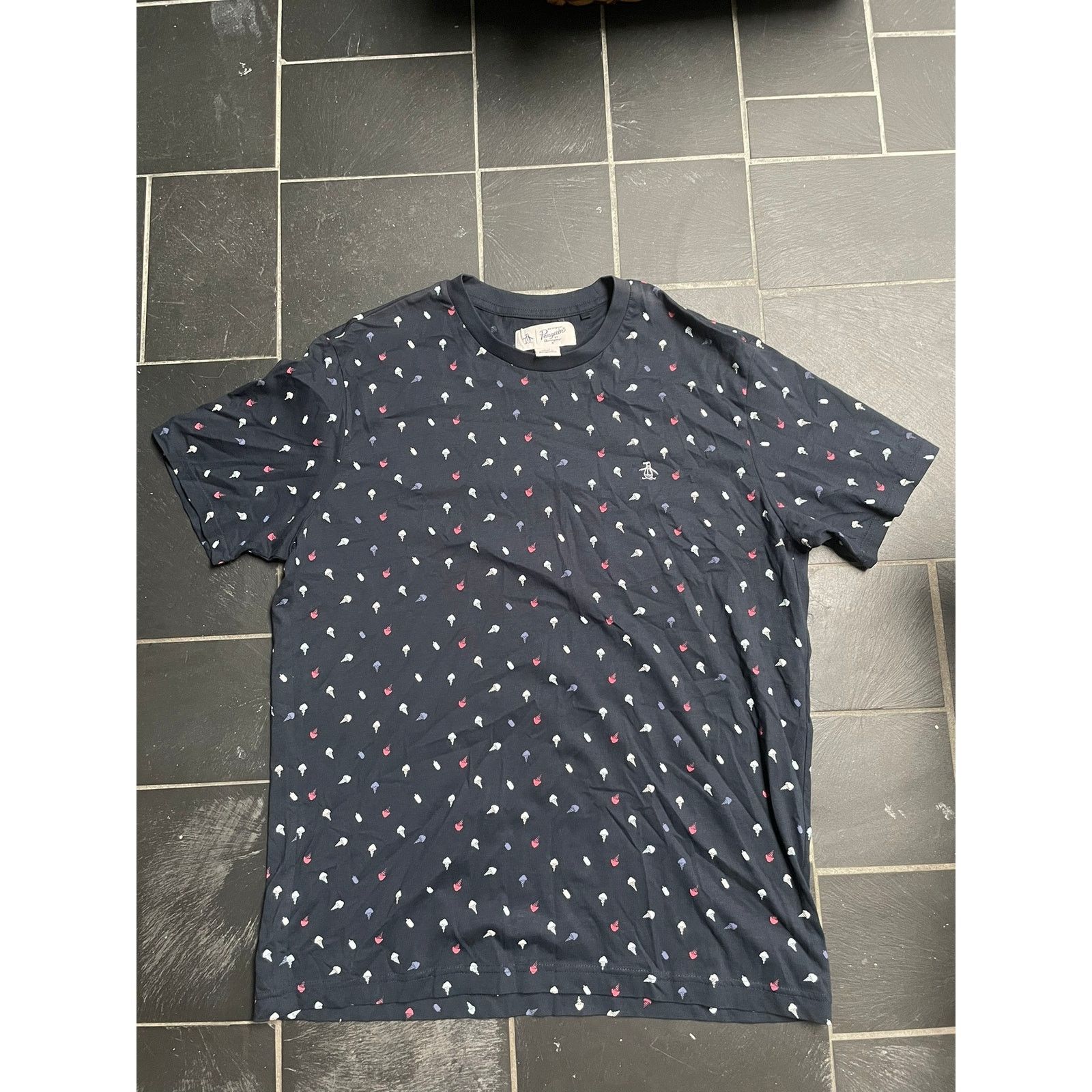 Original Penguin Penguin Ice Cream Monogram Tshirt Size Large Mens Navy Size US L / EU 52-54 / 3 - 1 Thumbnail