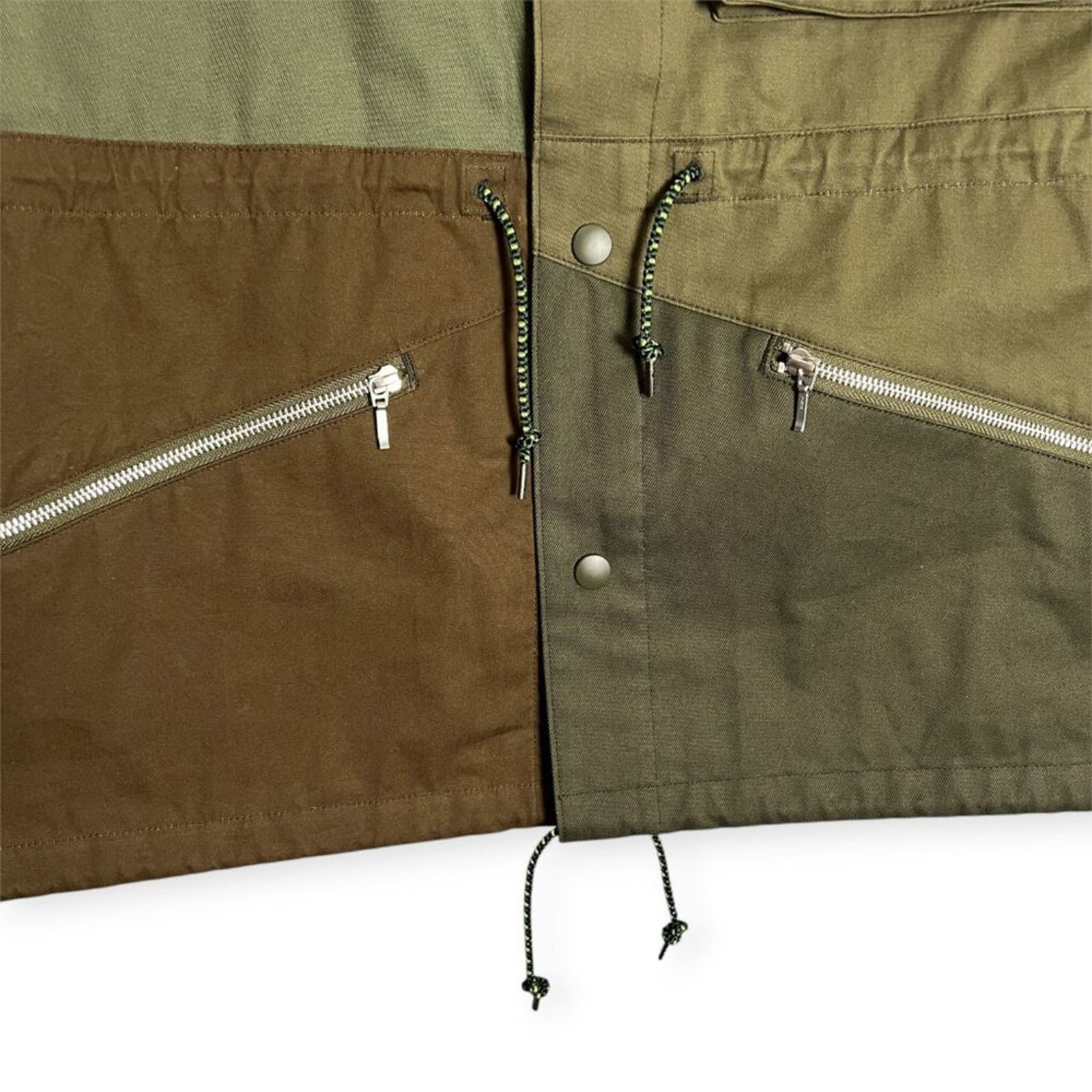 KUON KUON Japan Patchwork Hooded Zip Jacket L Olive Oversized NWT Size US L / EU 52-54 / 3 - 11 Thumbnail