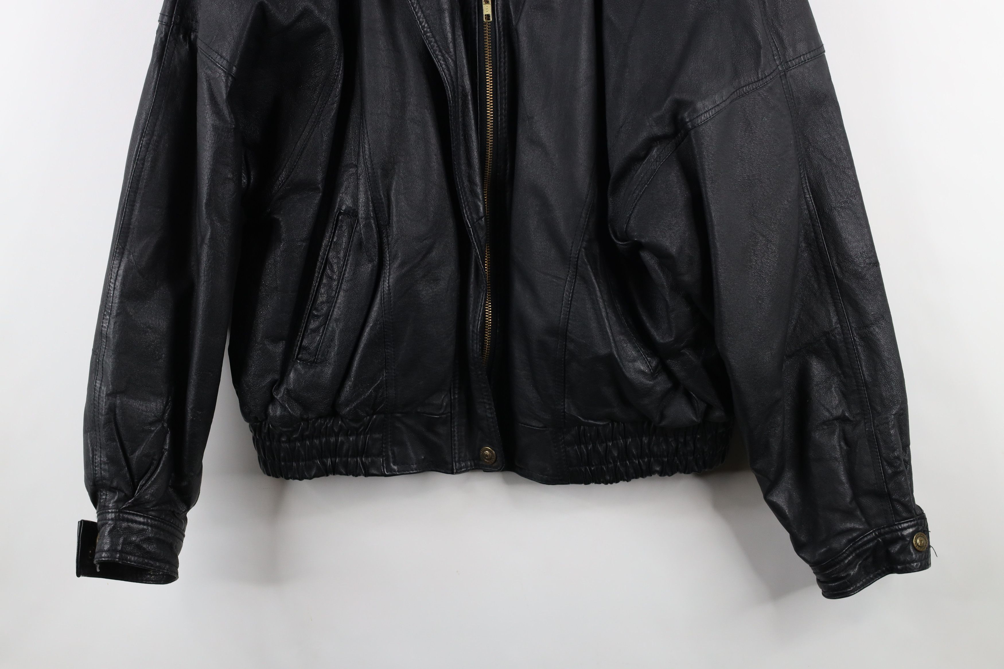 Vintage Vintage 90s Streetwear Cafe Racer Bomber Jacket Black Size US L / EU 52-54 / 3 - 3 Thumbnail