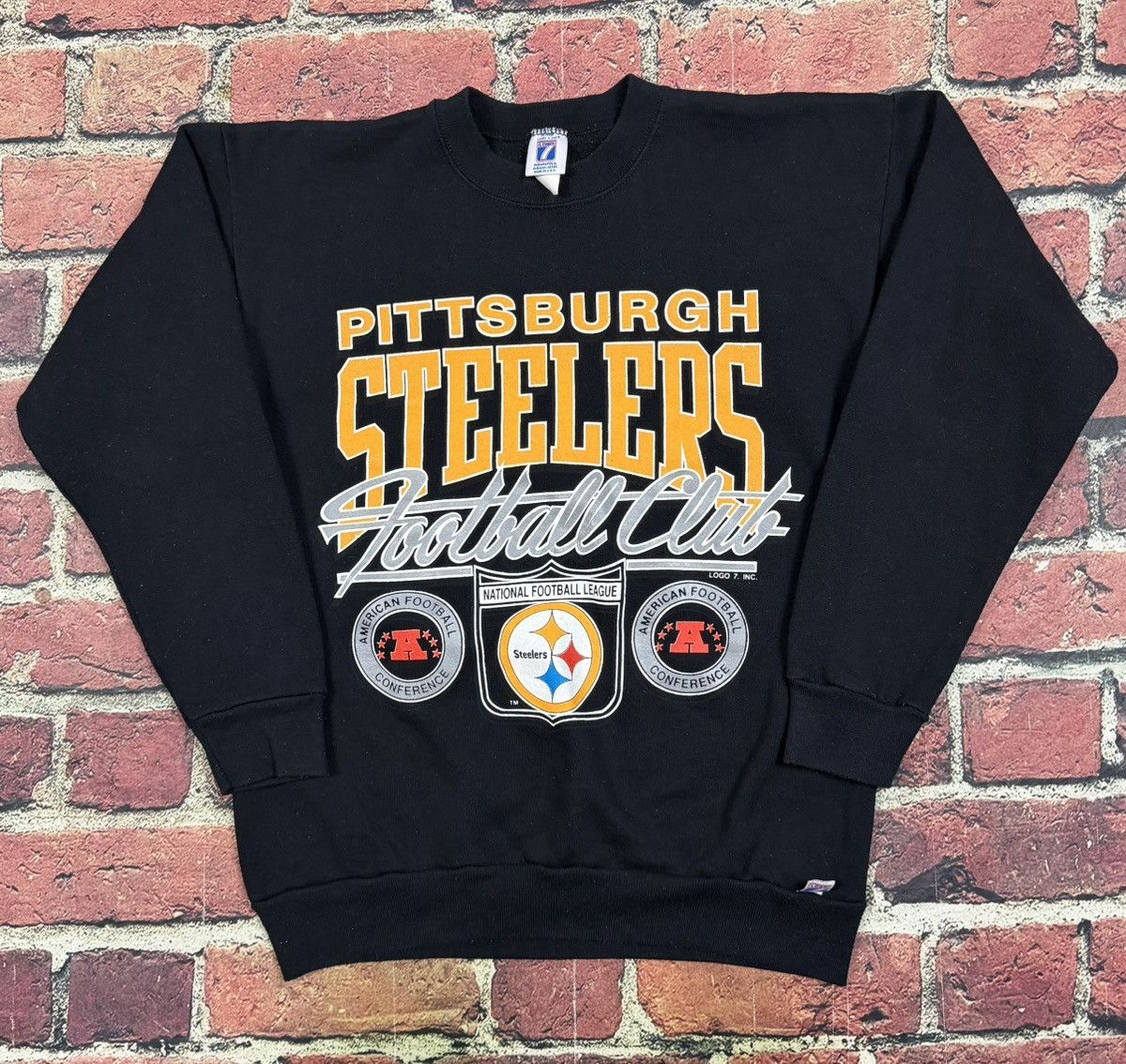 Logo 7 Vintage 90s Pittsburgh Steelers NFL Football Club Sweatshirt Size US L / EU 52-54 / 3 - 1 Thumbnail