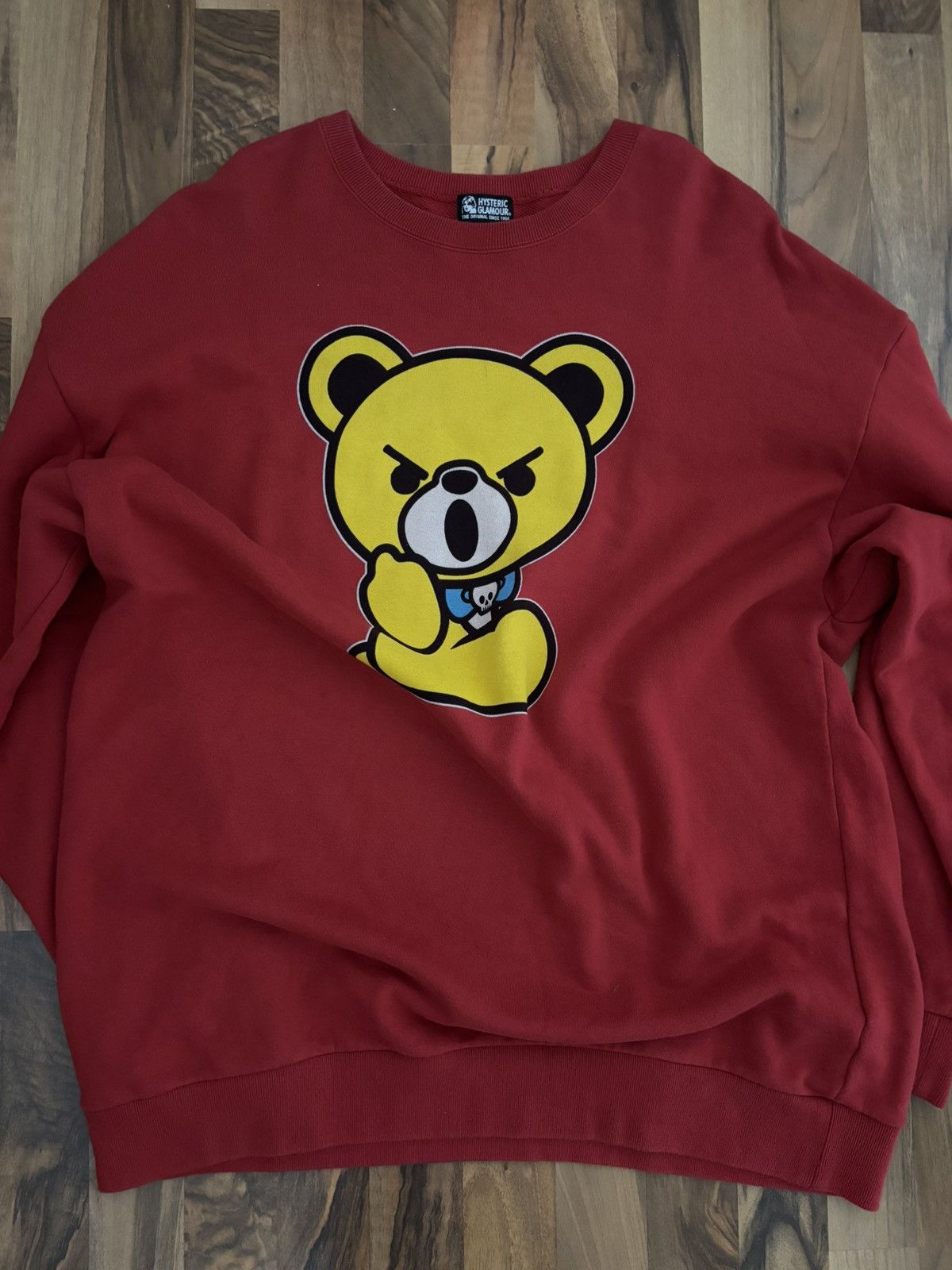 Hysteric Glamour Hysteric Glamour „Angry Bear“ Oversized Sweatshirt – Red Size US L / EU 52-54 / 3 - 1 Thumbnail