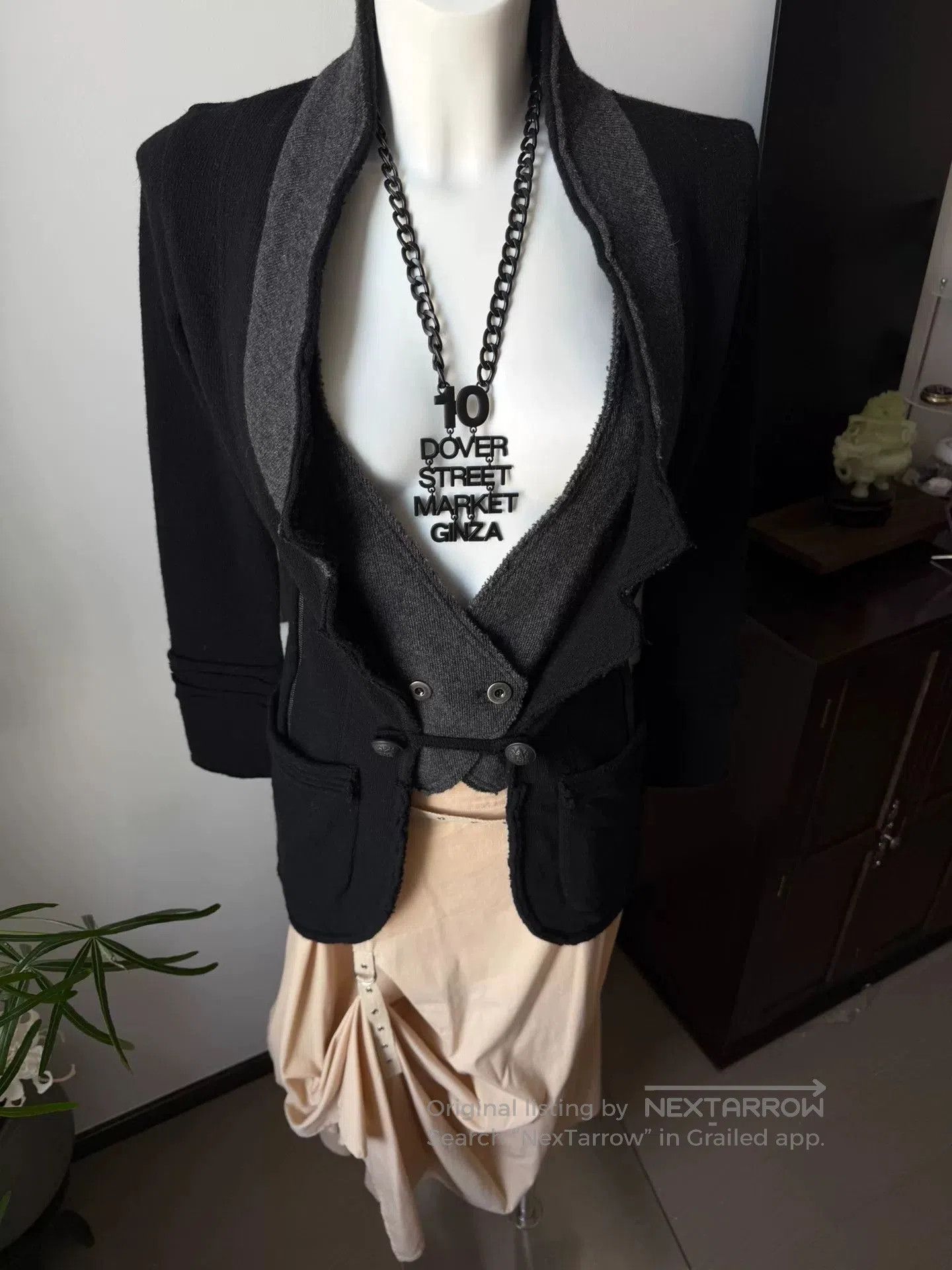 Other Japanese Dark Fake Two-Piece Wool Coat. Size S / US 4 / IT 40 - 9 Thumbnail