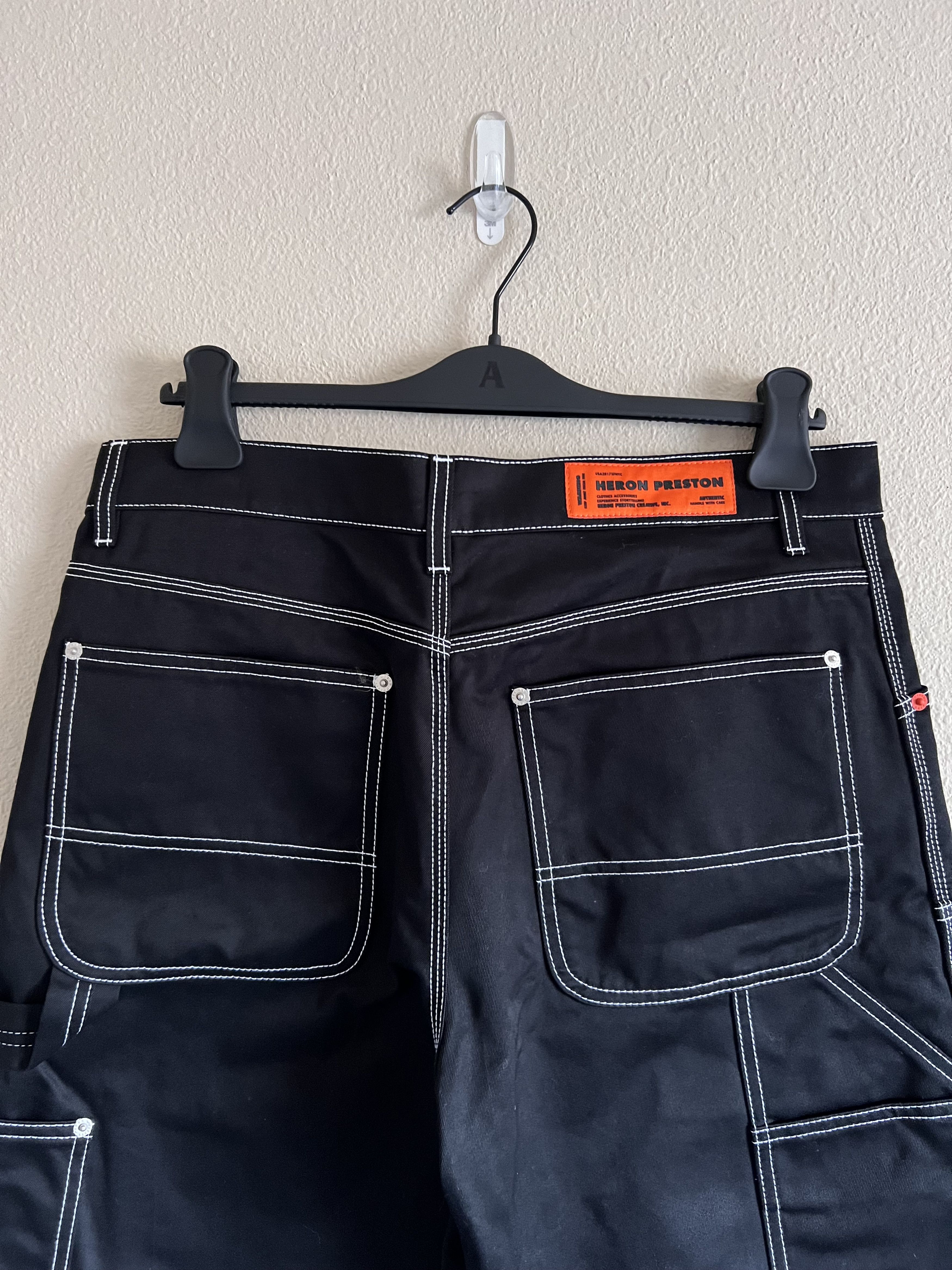 Heron Preston Heron Preston Constrast Stitch Double Knee Pants in Black Size US 34 / EU 50 - 5 Thumbnail